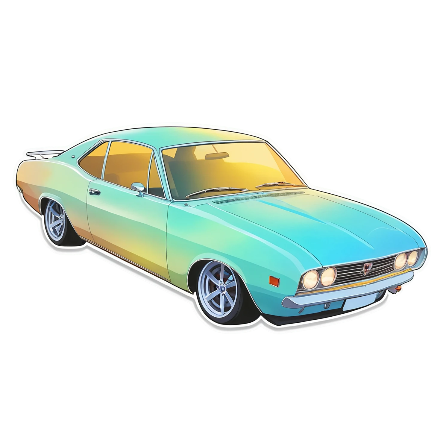 Car watercolor sticker isolated on transparent background #13831