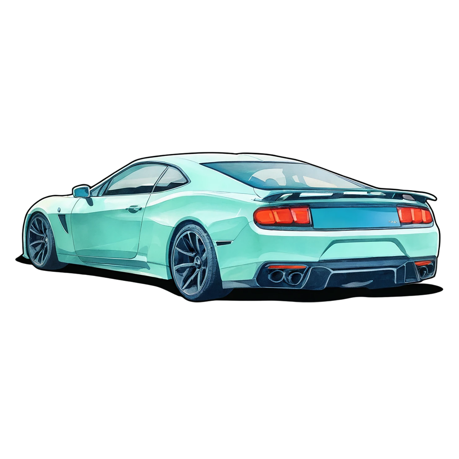 Car watercolor sticker isolated on transparent background #13835