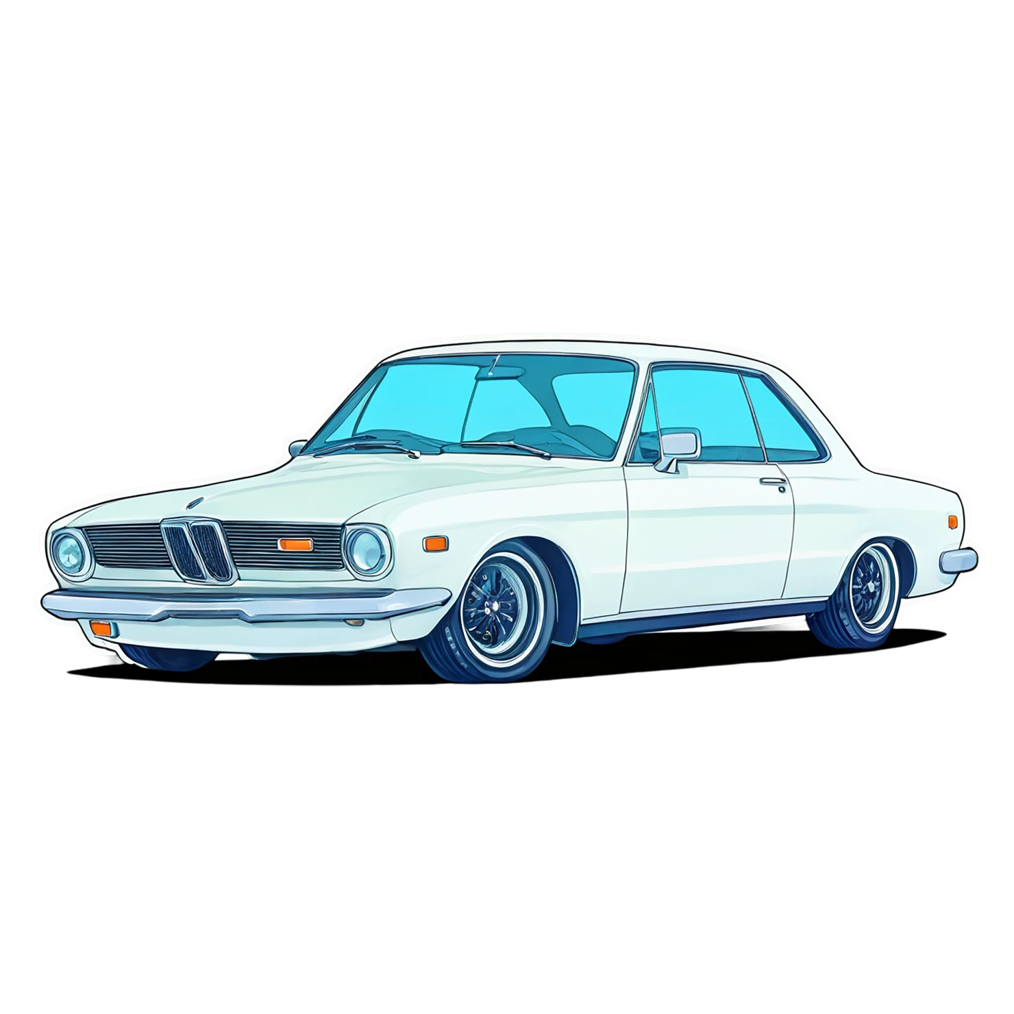 Car watercolor sticker isolated on transparent background #13845