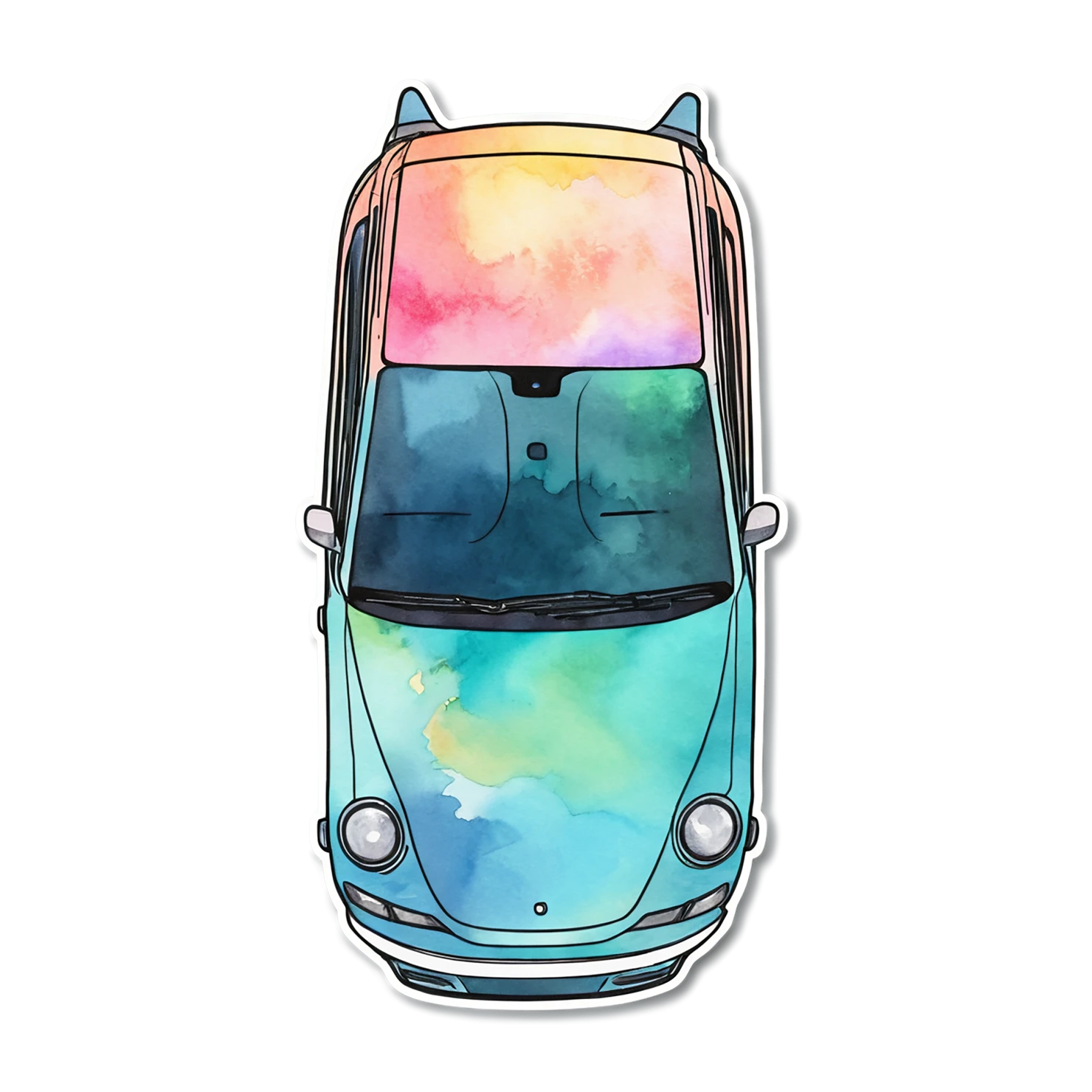 Car watercolor sticker isolated on transparent background #13847