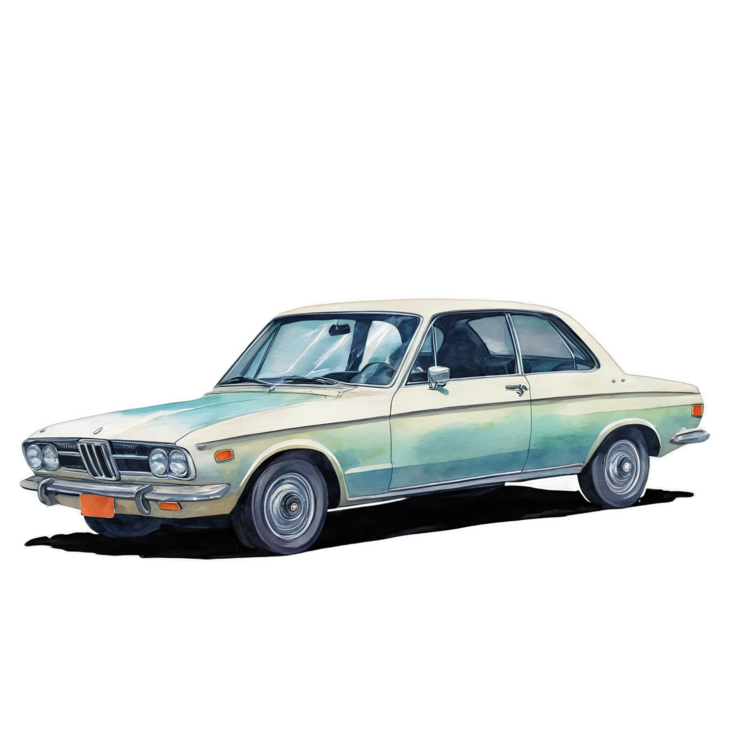 Car watercolor sticker isolated on transparent background #13853