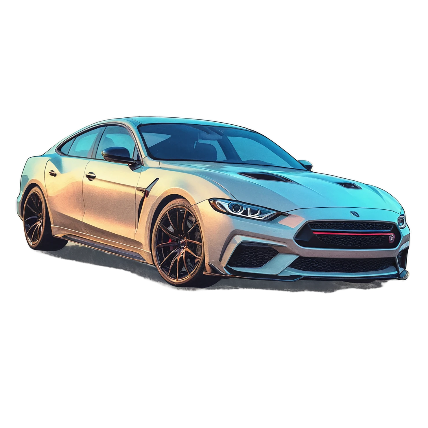Car watercolor sticker isolated on transparent background #13856