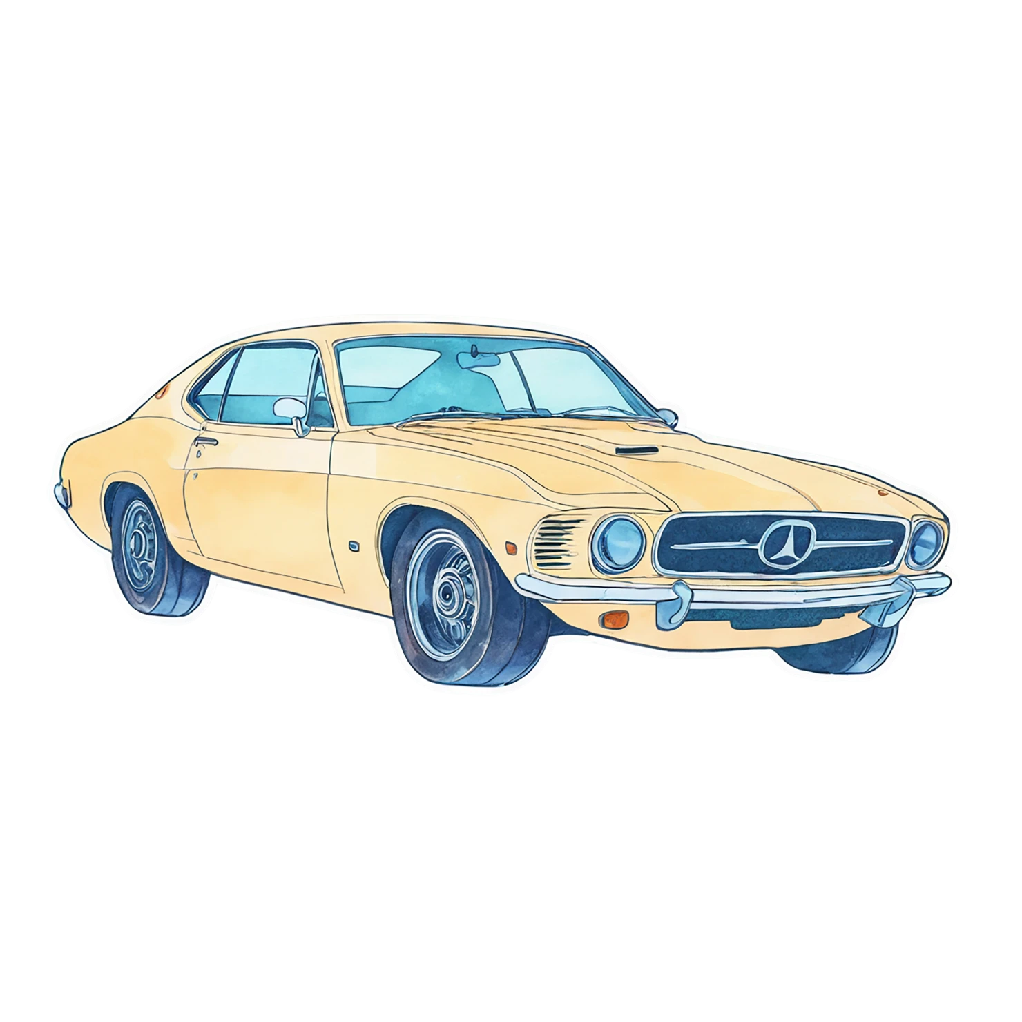 Car watercolor sticker isolated on transparent background #13859