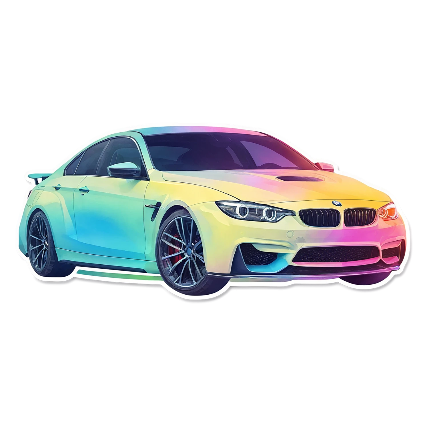 Car watercolor sticker isolated on transparent background #13866