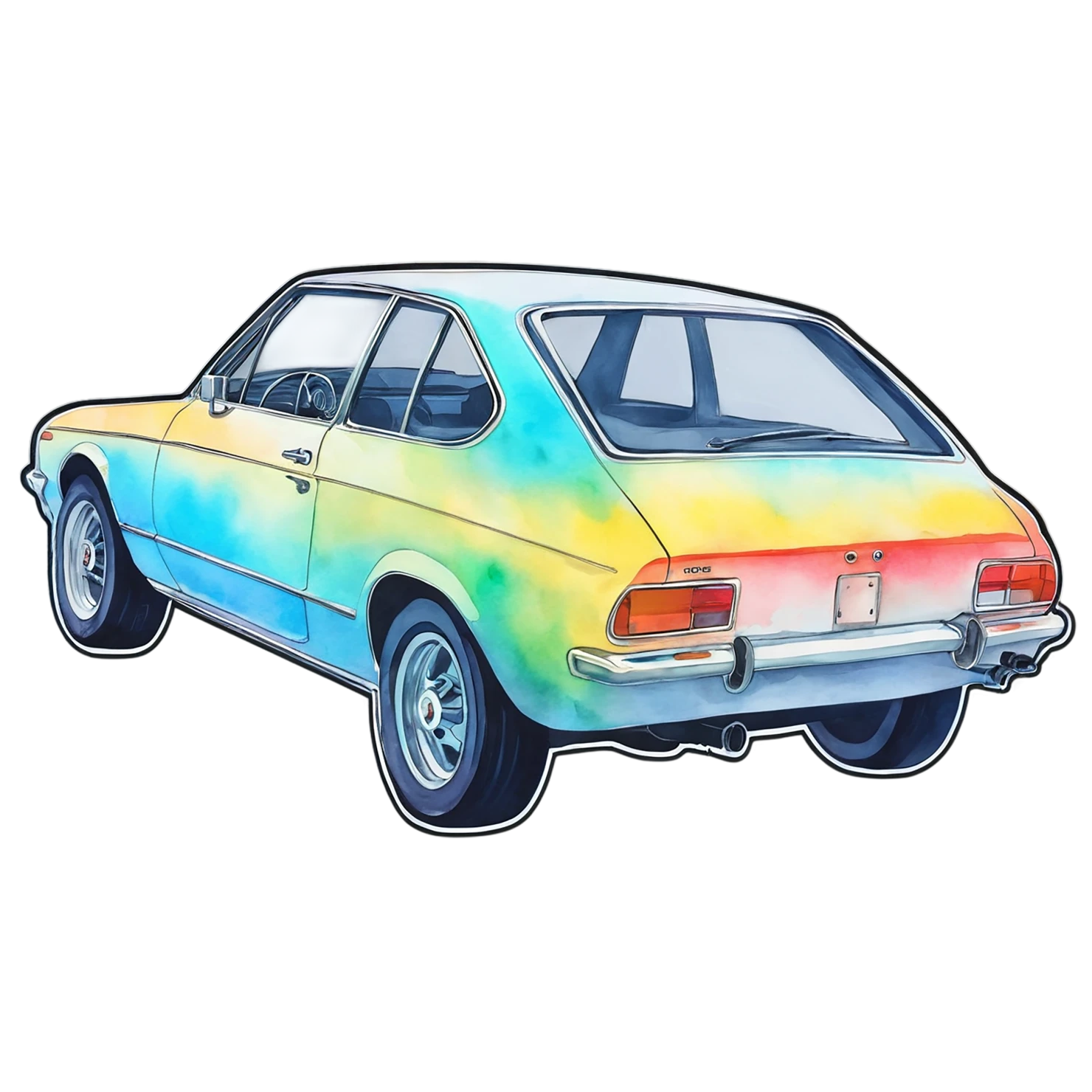 Car watercolor sticker isolated on transparent background #13870