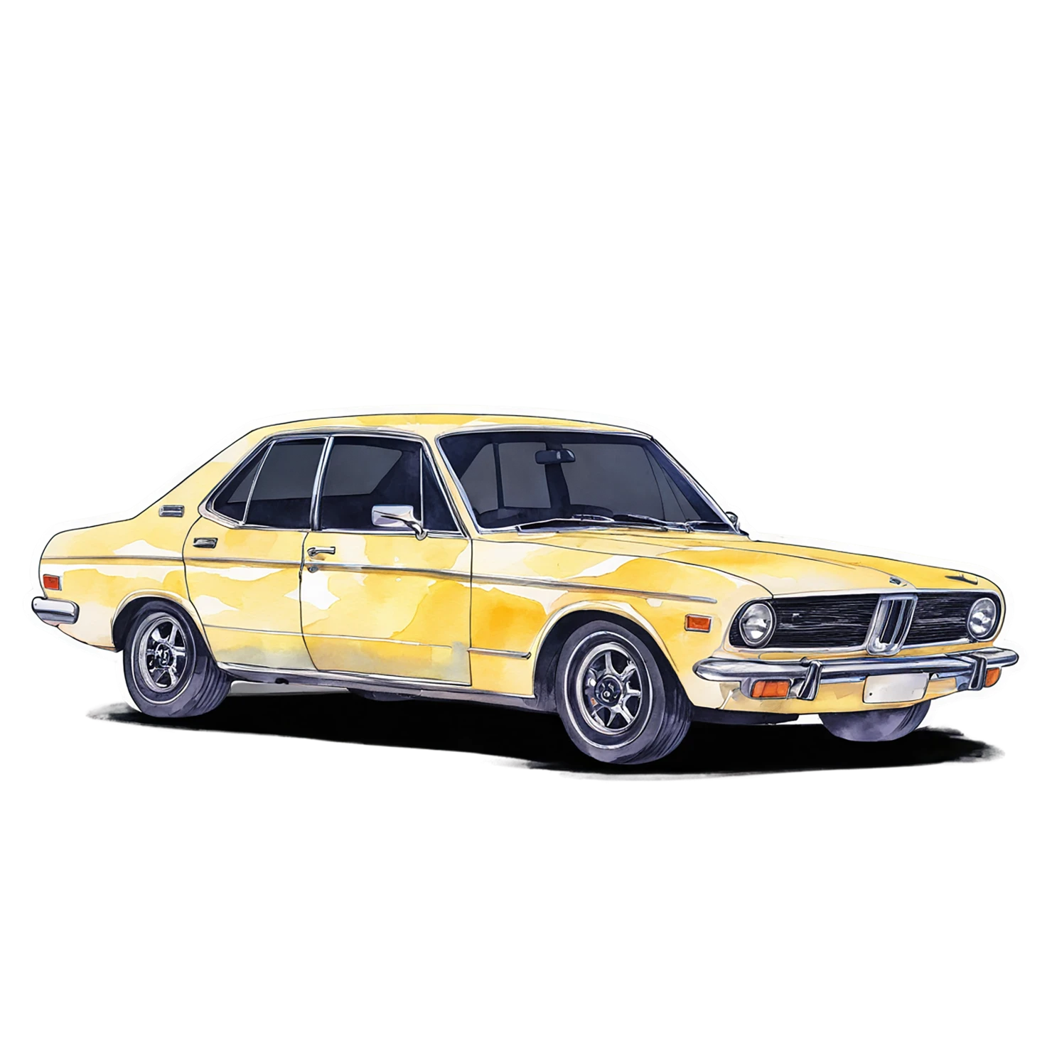 Car watercolor sticker isolated on transparent background #13871