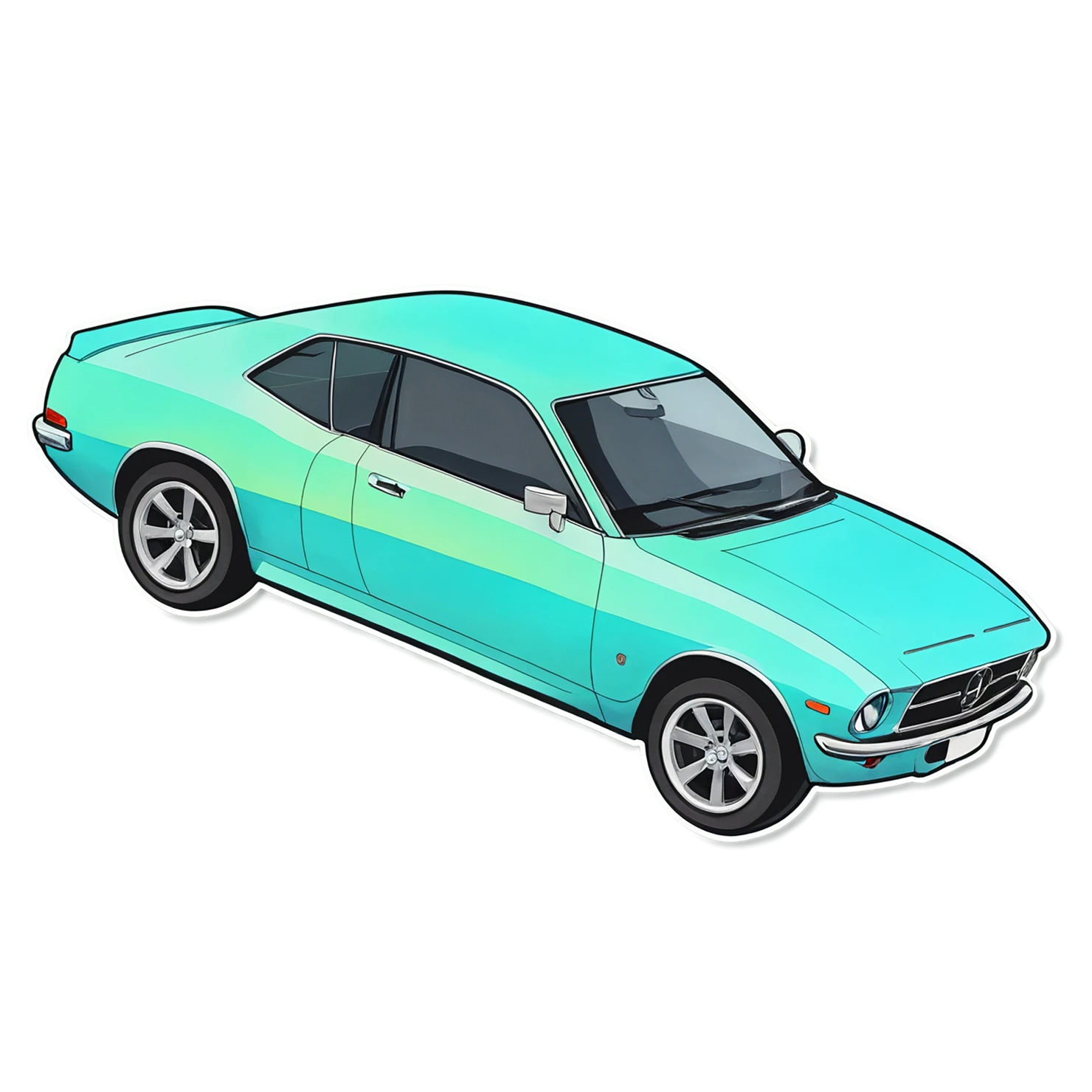Car watercolor sticker isolated on transparent background #13873