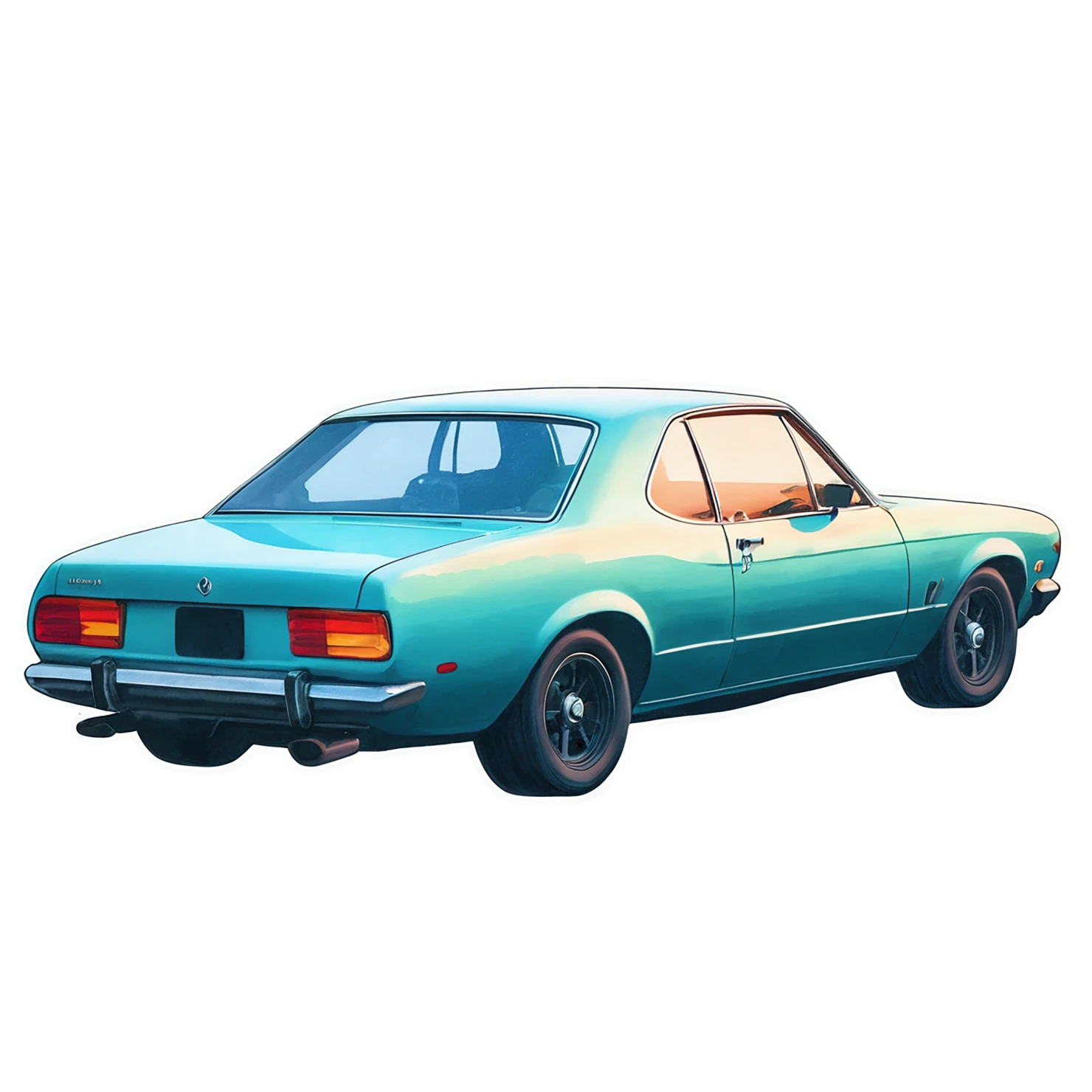 Car watercolor sticker isolated on transparent background #13891
