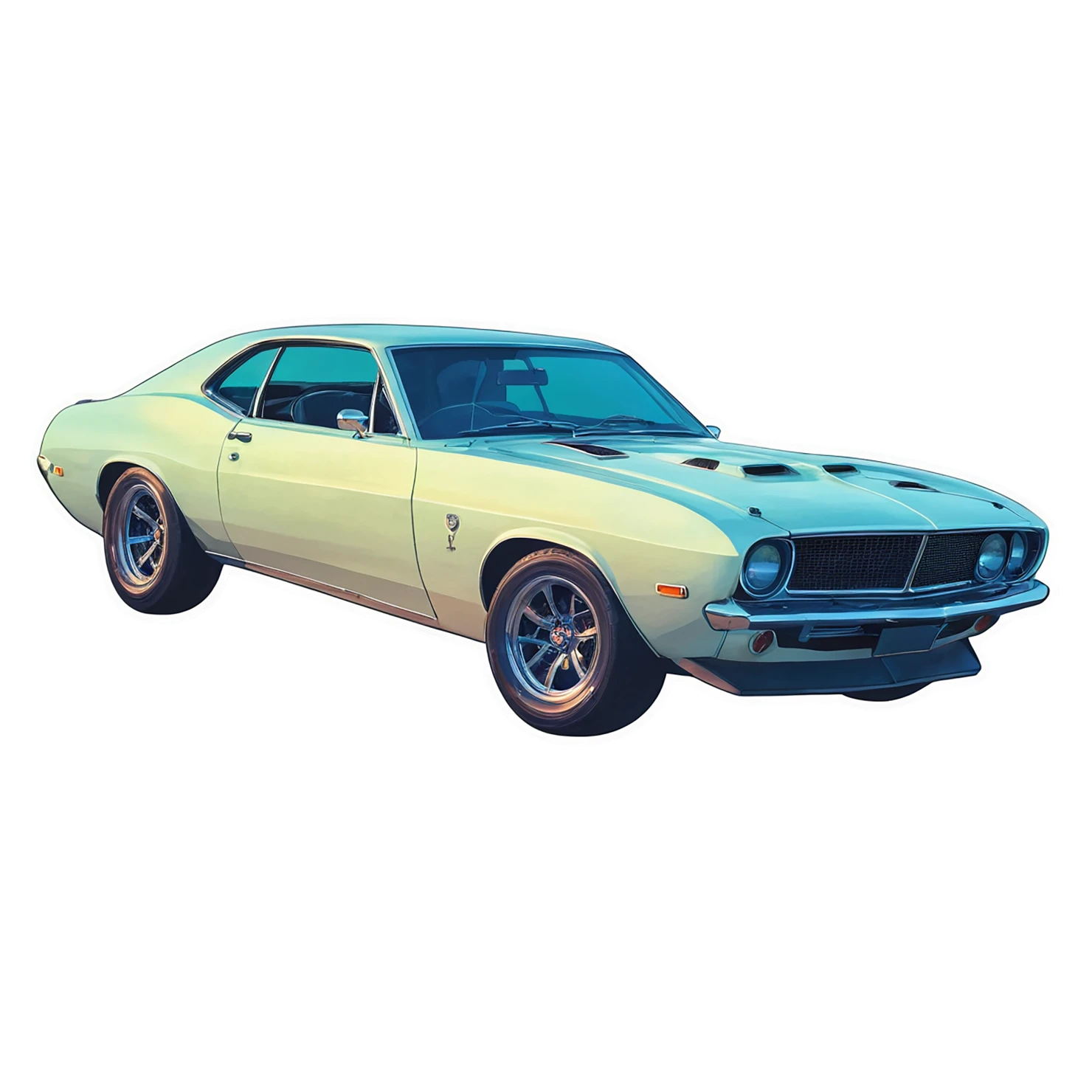 Car watercolor sticker isolated on transparent background #13894