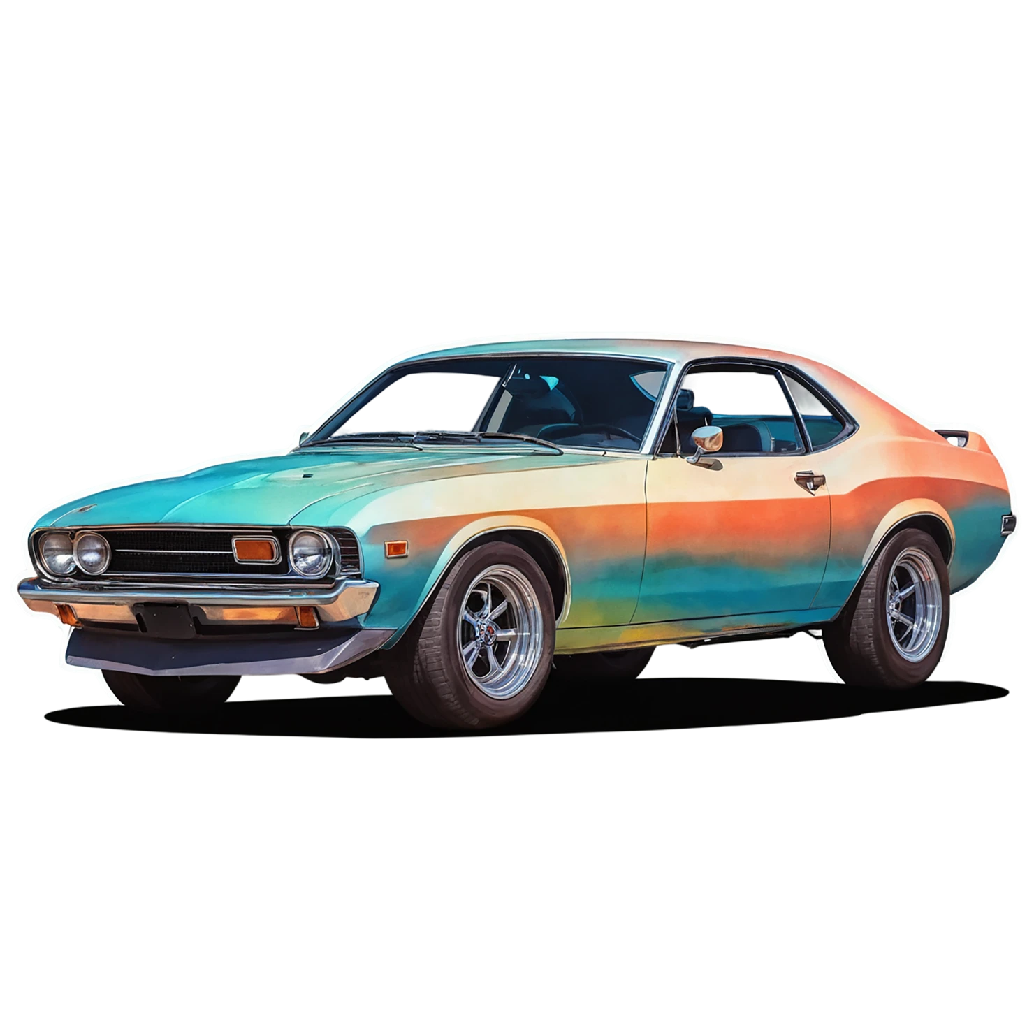 Car watercolor sticker isolated on transparent background #13895