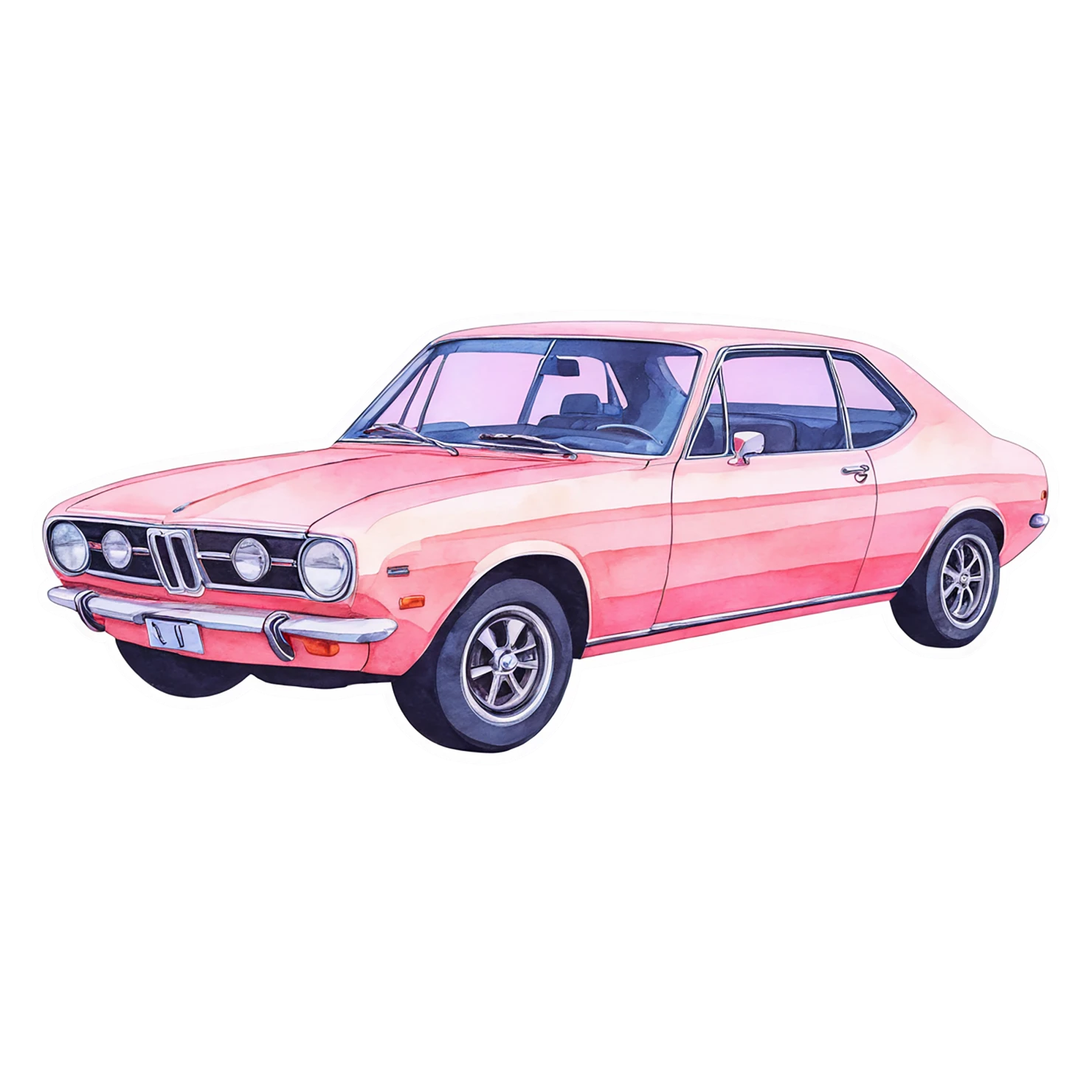 Car watercolor sticker isolated on transparent background #13901