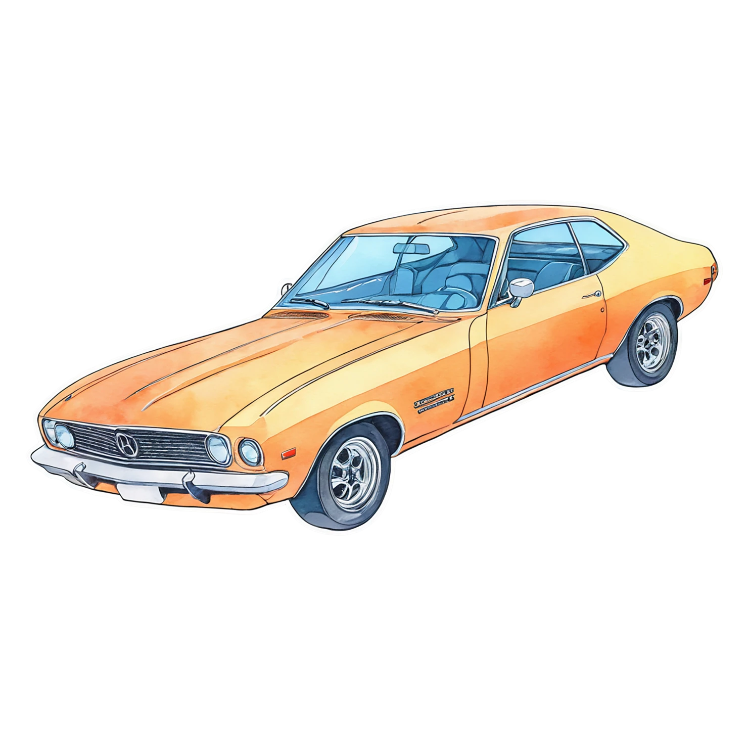 Car watercolor sticker isolated on transparent background #13903