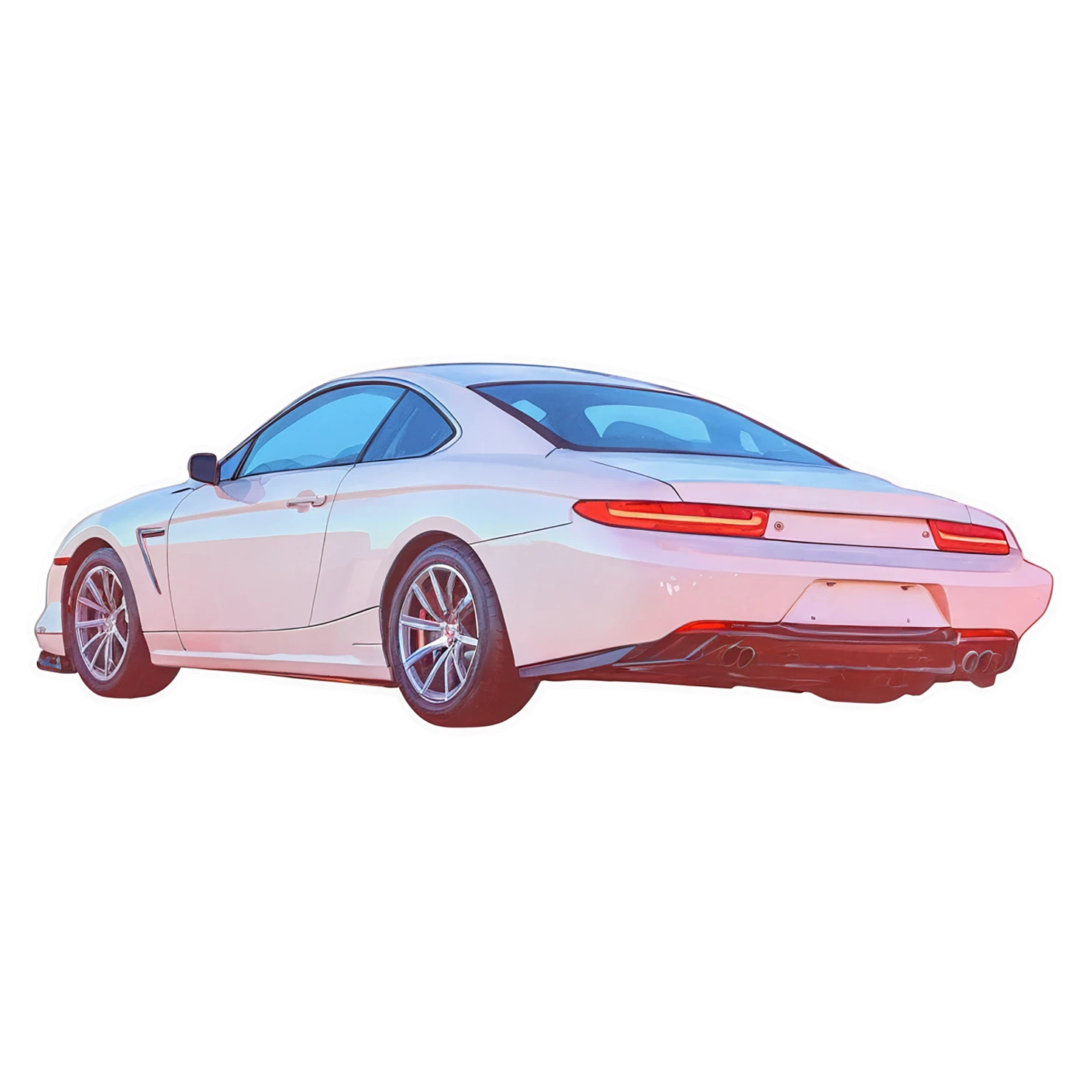 Car watercolor sticker isolated on transparent background #13906