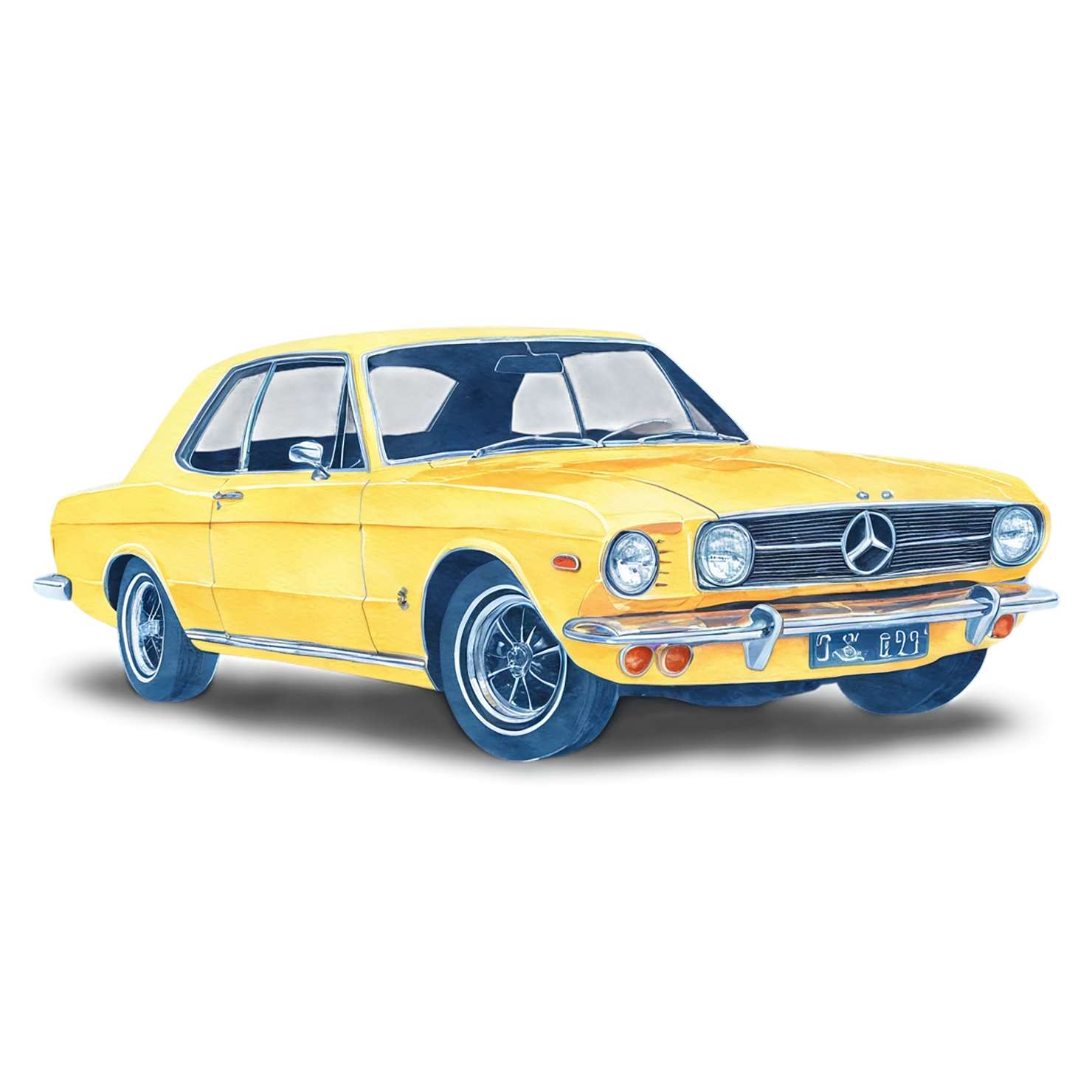 Car watercolor sticker isolated on transparent background #13908