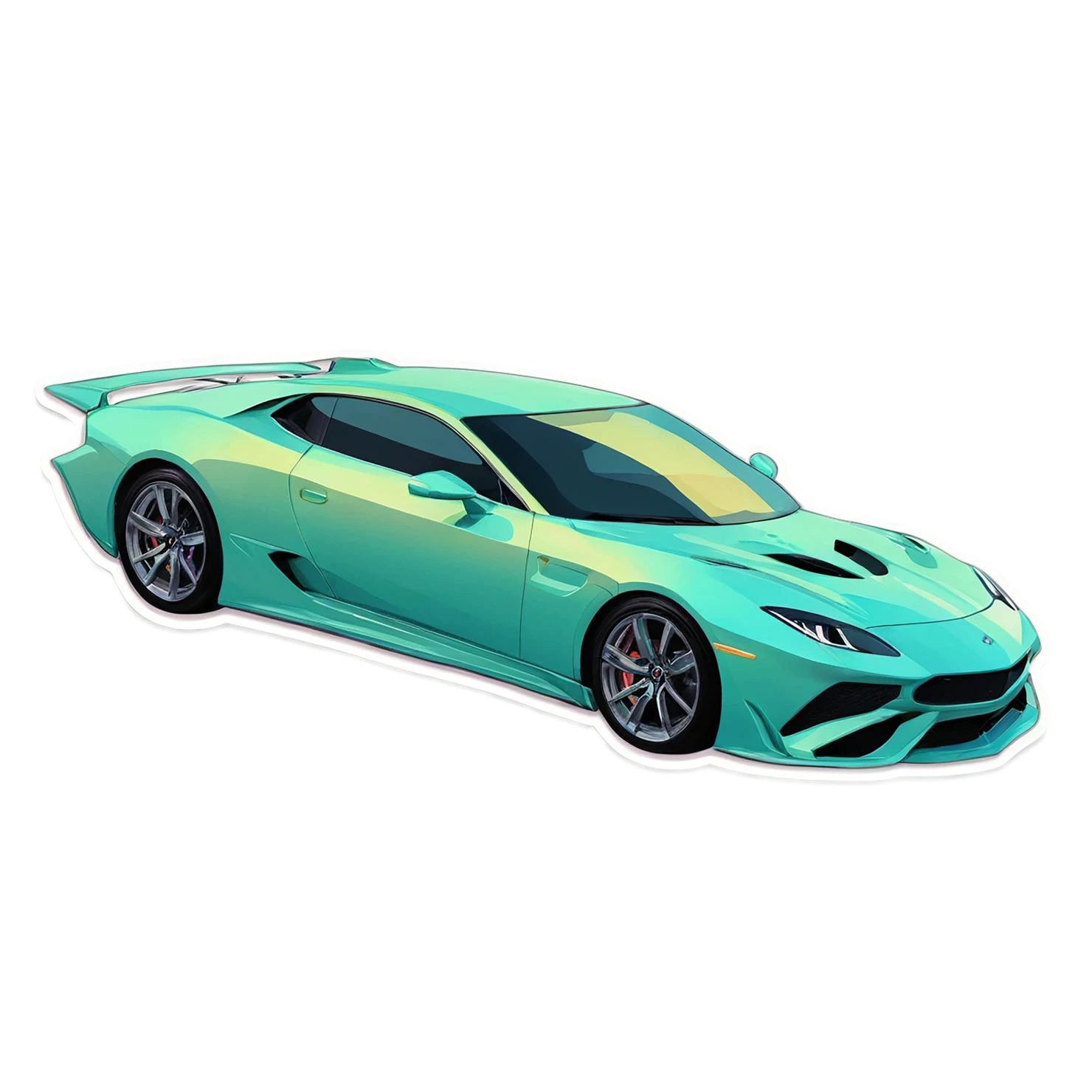 Car watercolor sticker isolated on transparent background #13914