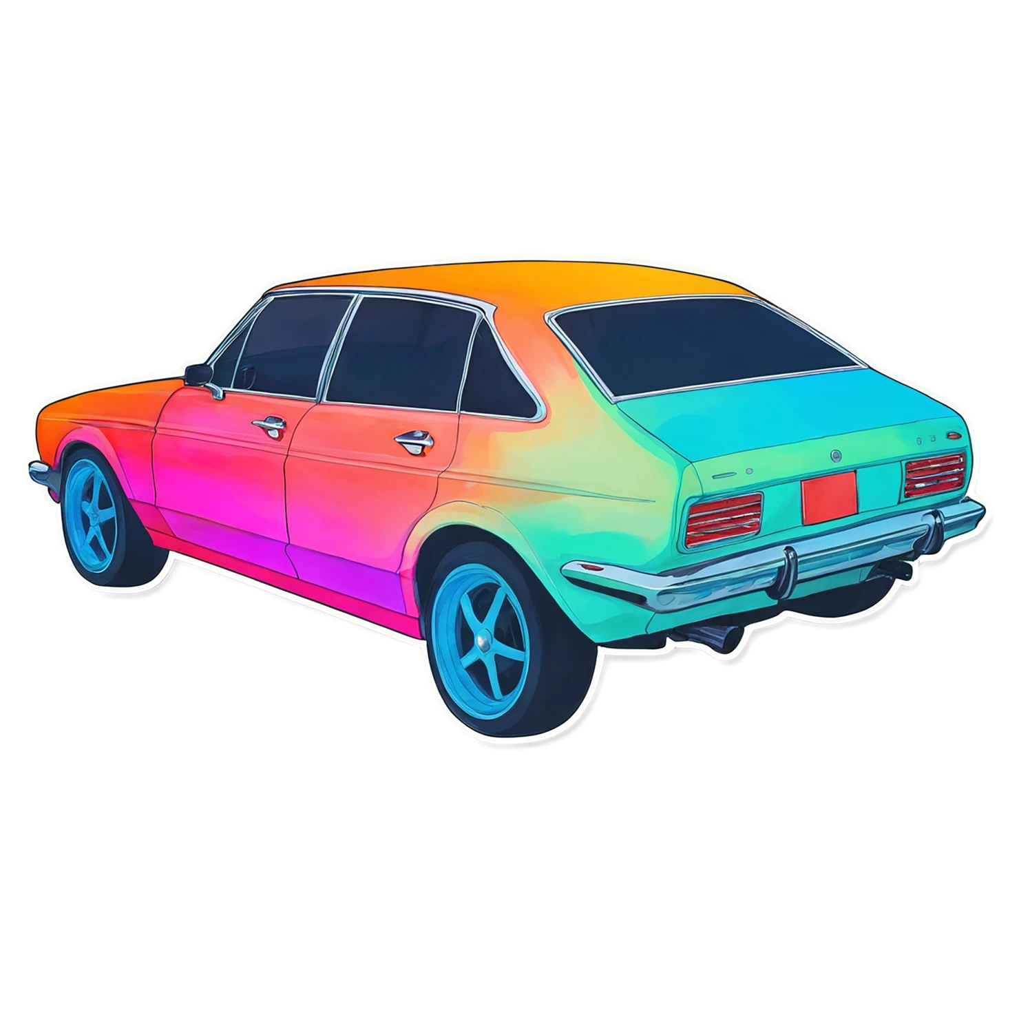 Car watercolor sticker isolated on transparent background #13918