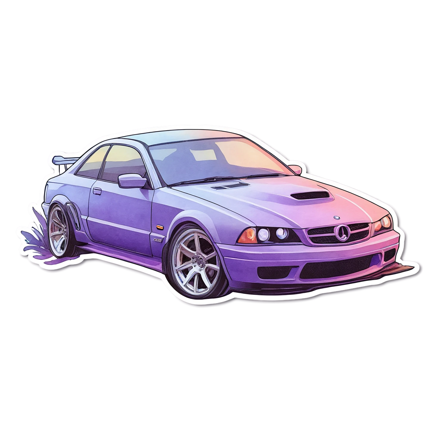 Car watercolor sticker isolated on transparent background #13925