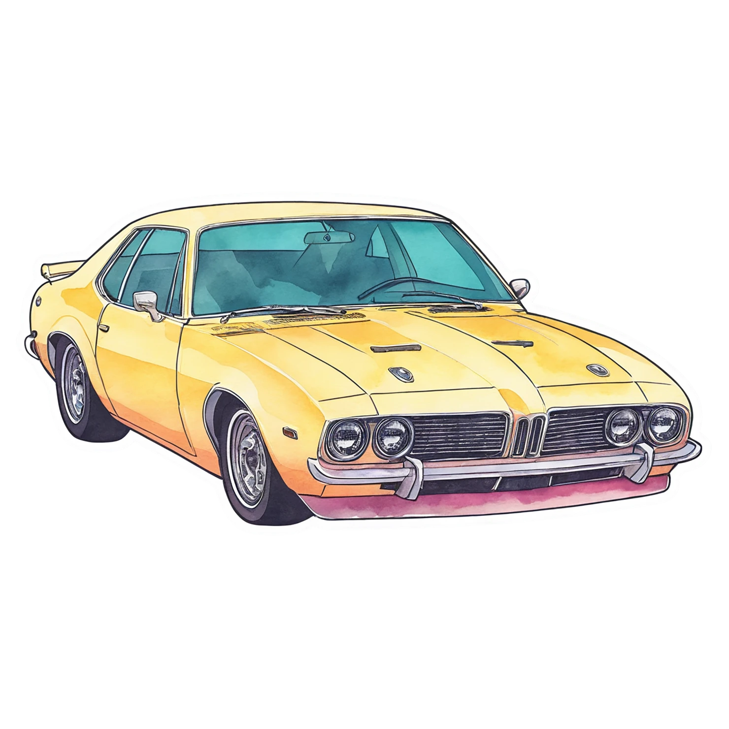 Car watercolor sticker isolated on transparent background #13928