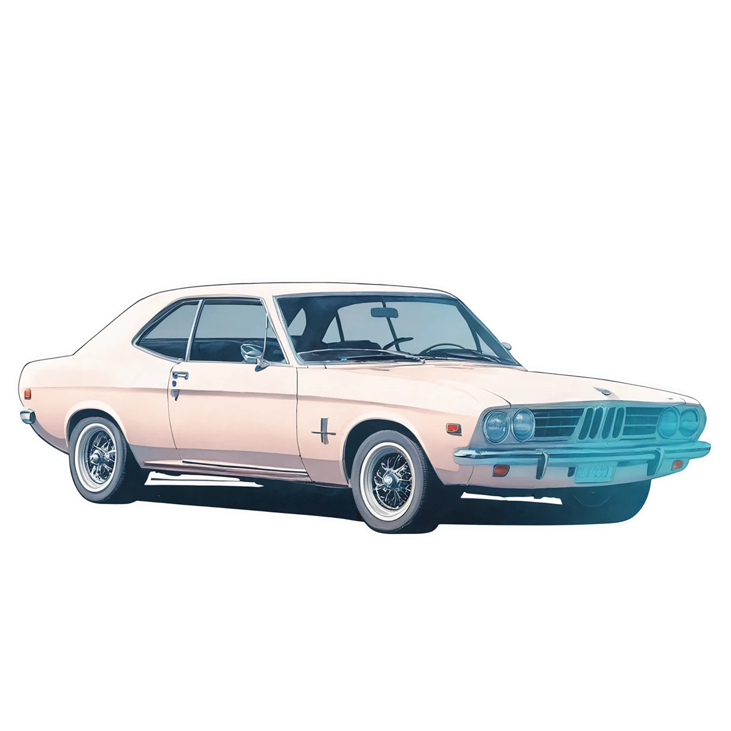 Car watercolor sticker isolated on transparent background #13930