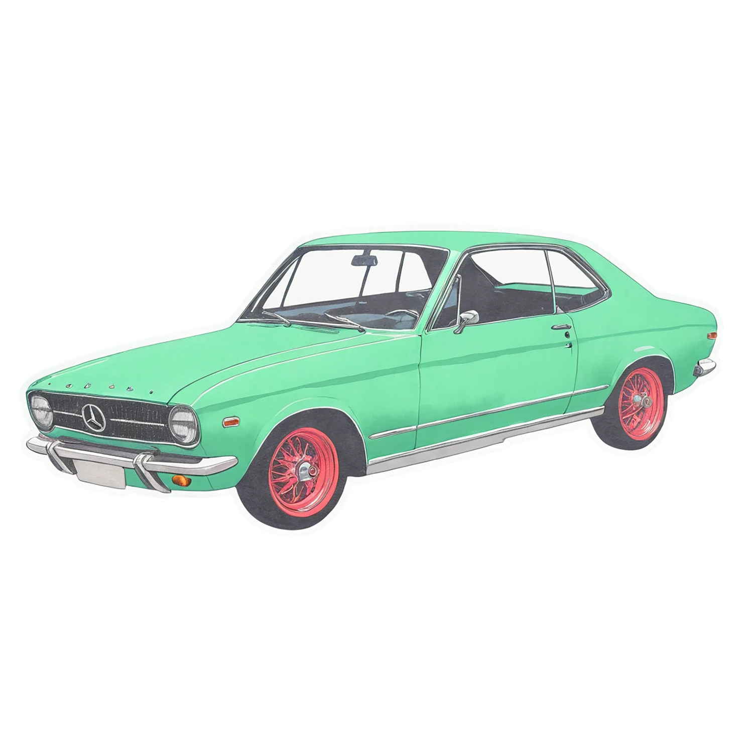 Car watercolor sticker isolated on transparent background #13940