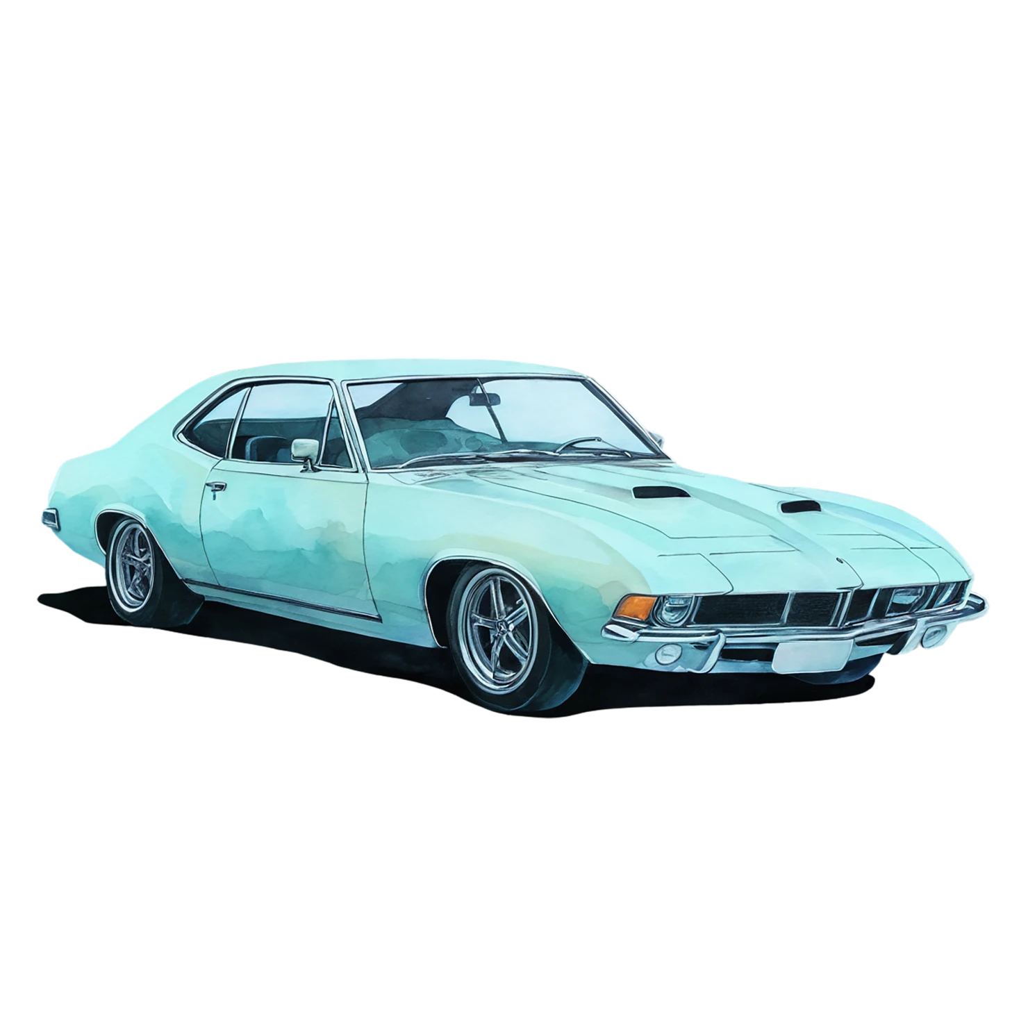 Car watercolor sticker isolated on transparent background #13946