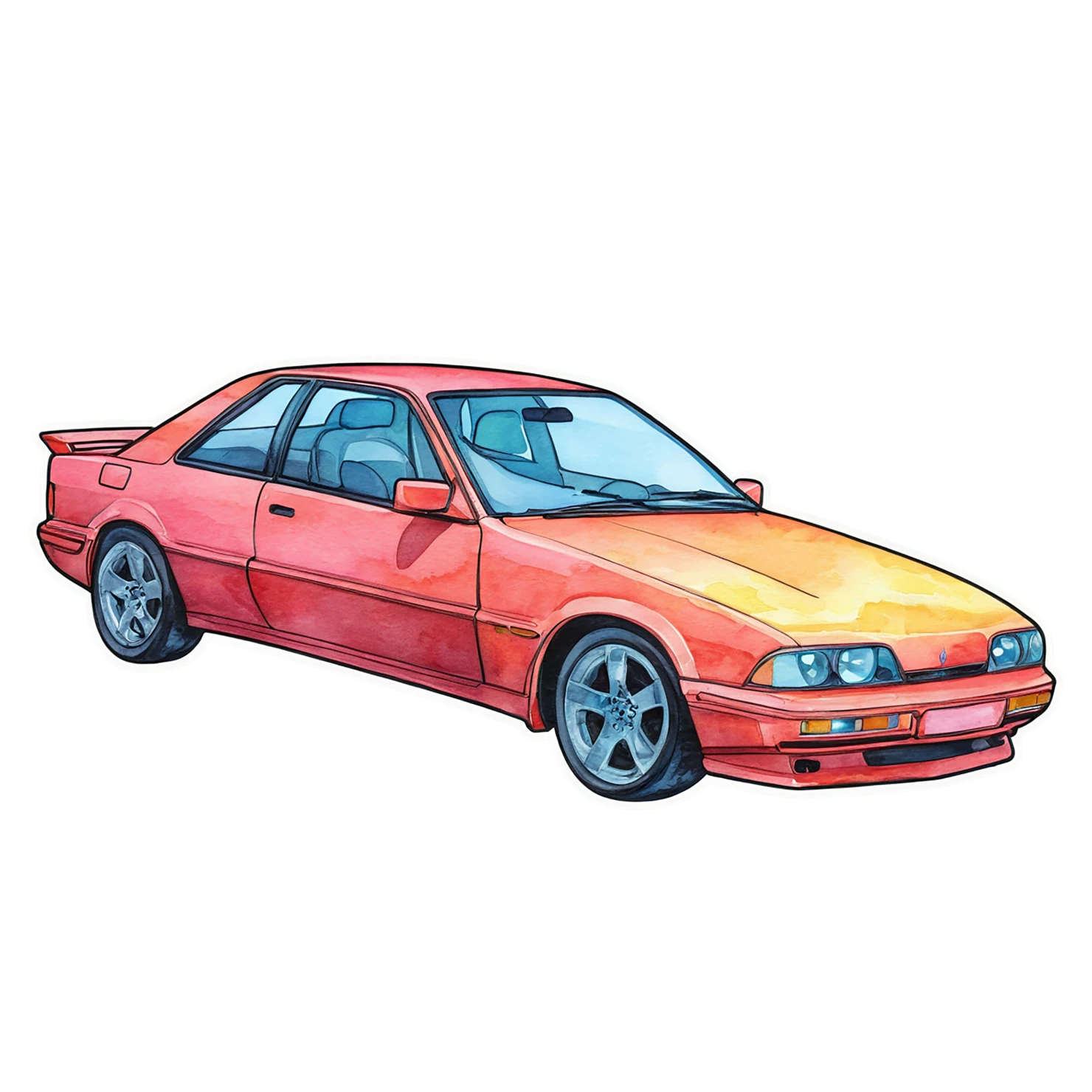 Car watercolor sticker isolated on transparent background #13949