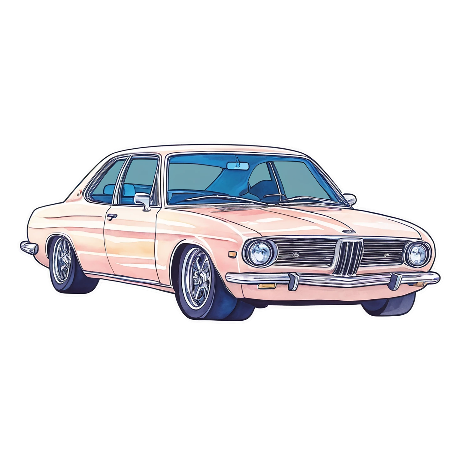 Car watercolor sticker isolated on transparent background #13951