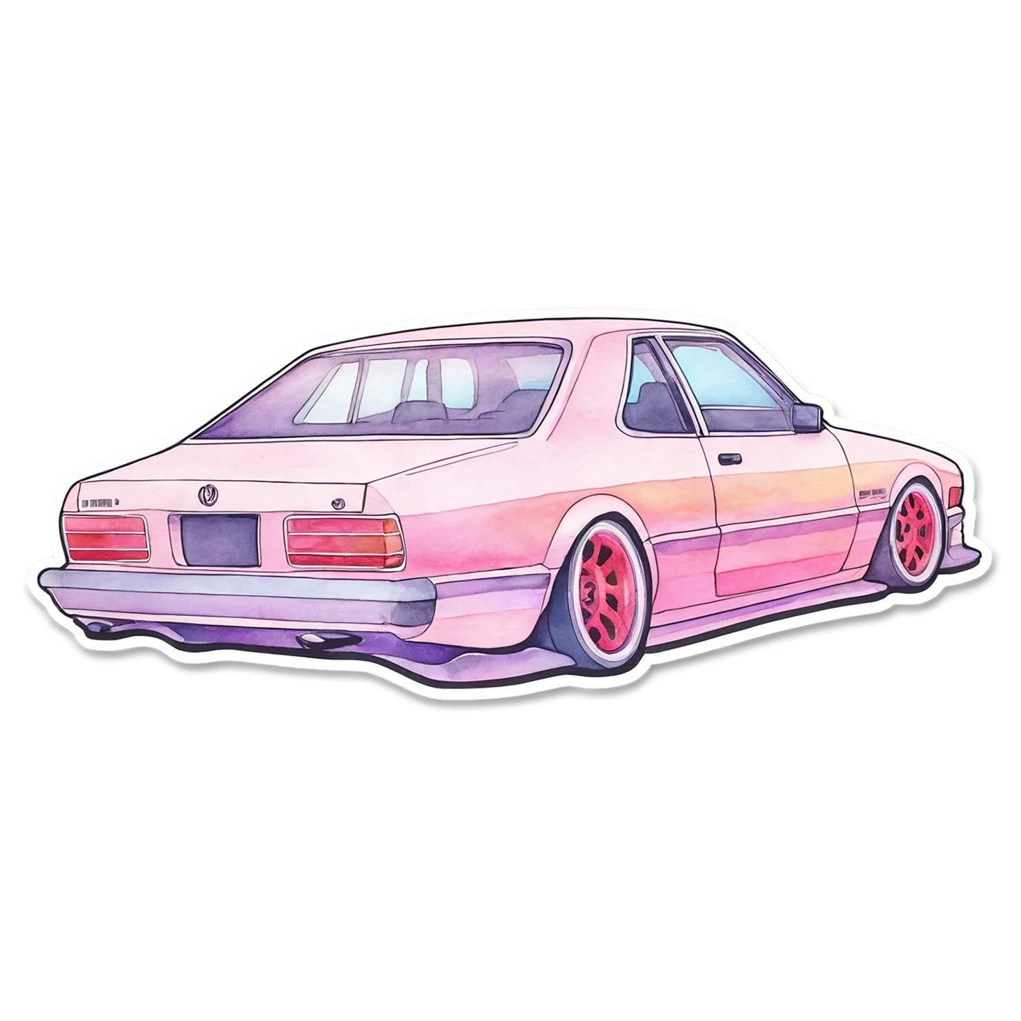 Car watercolor sticker isolated on transparent background #13956