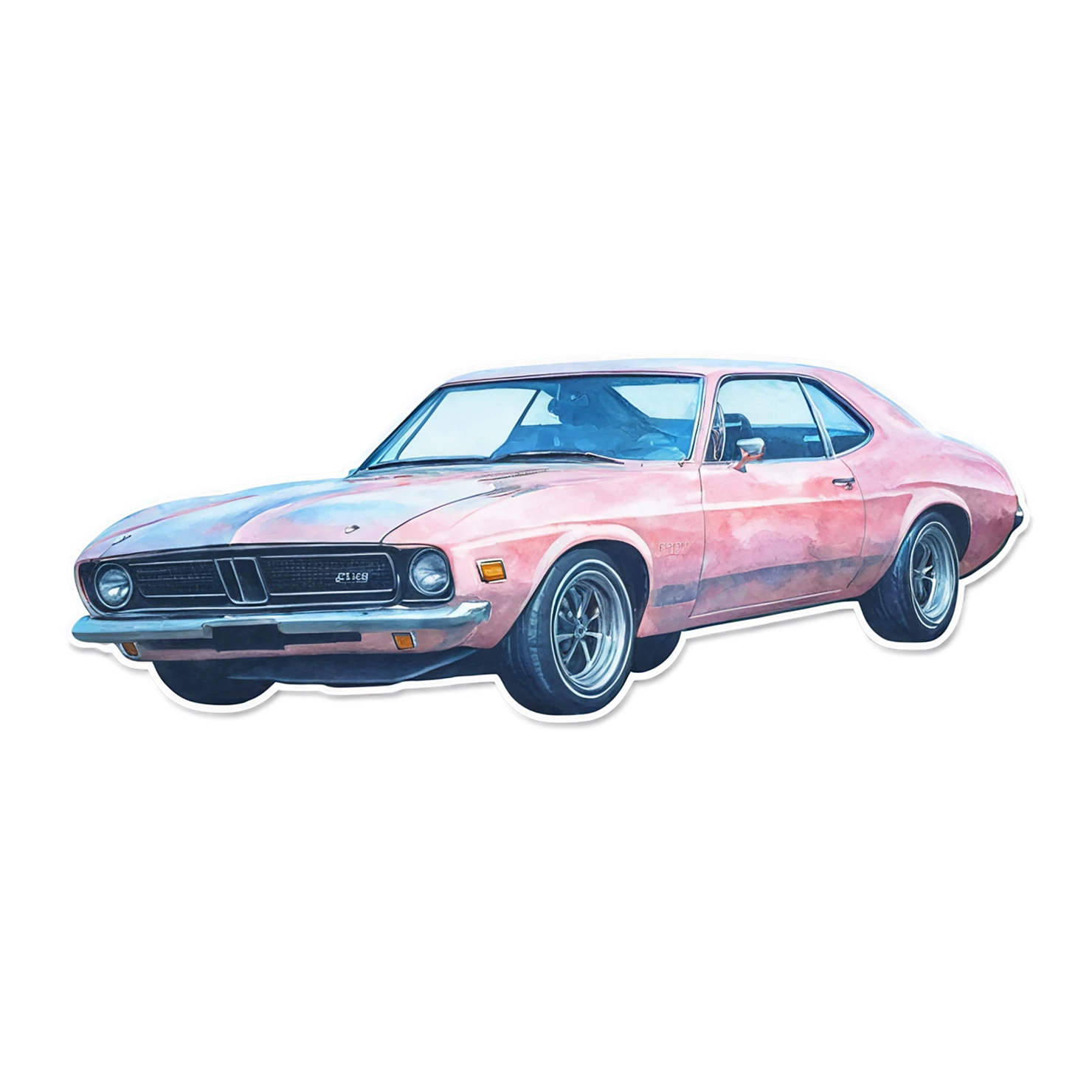 Car watercolor sticker isolated on transparent background #13965
