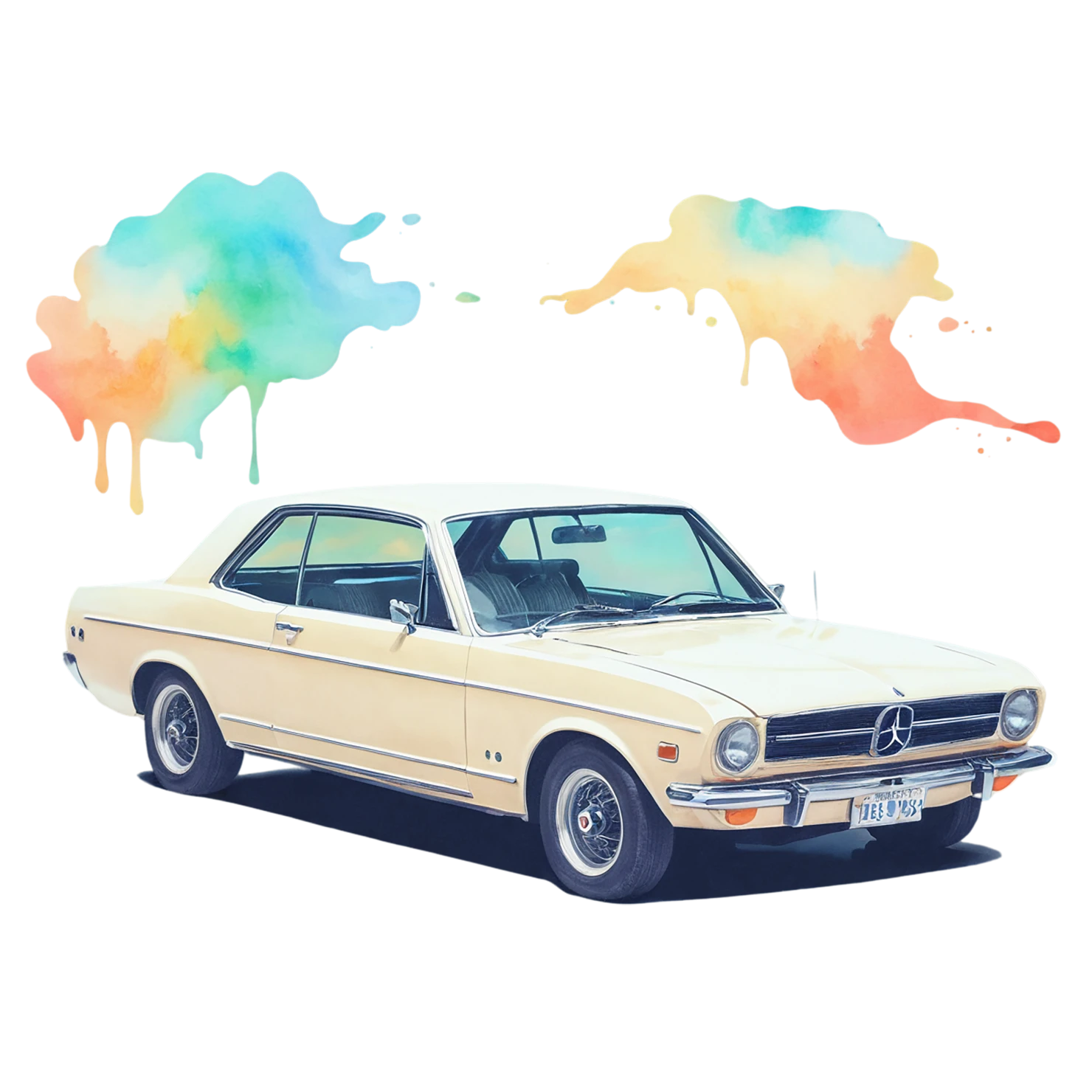 Car watercolor sticker isolated on transparent background #13968