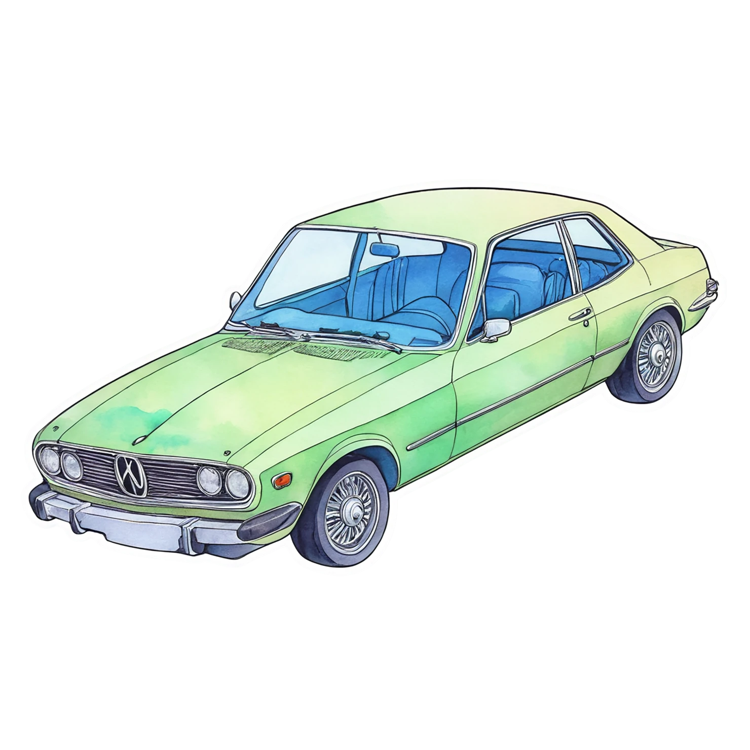 Car watercolor sticker isolated on transparent background #13970
