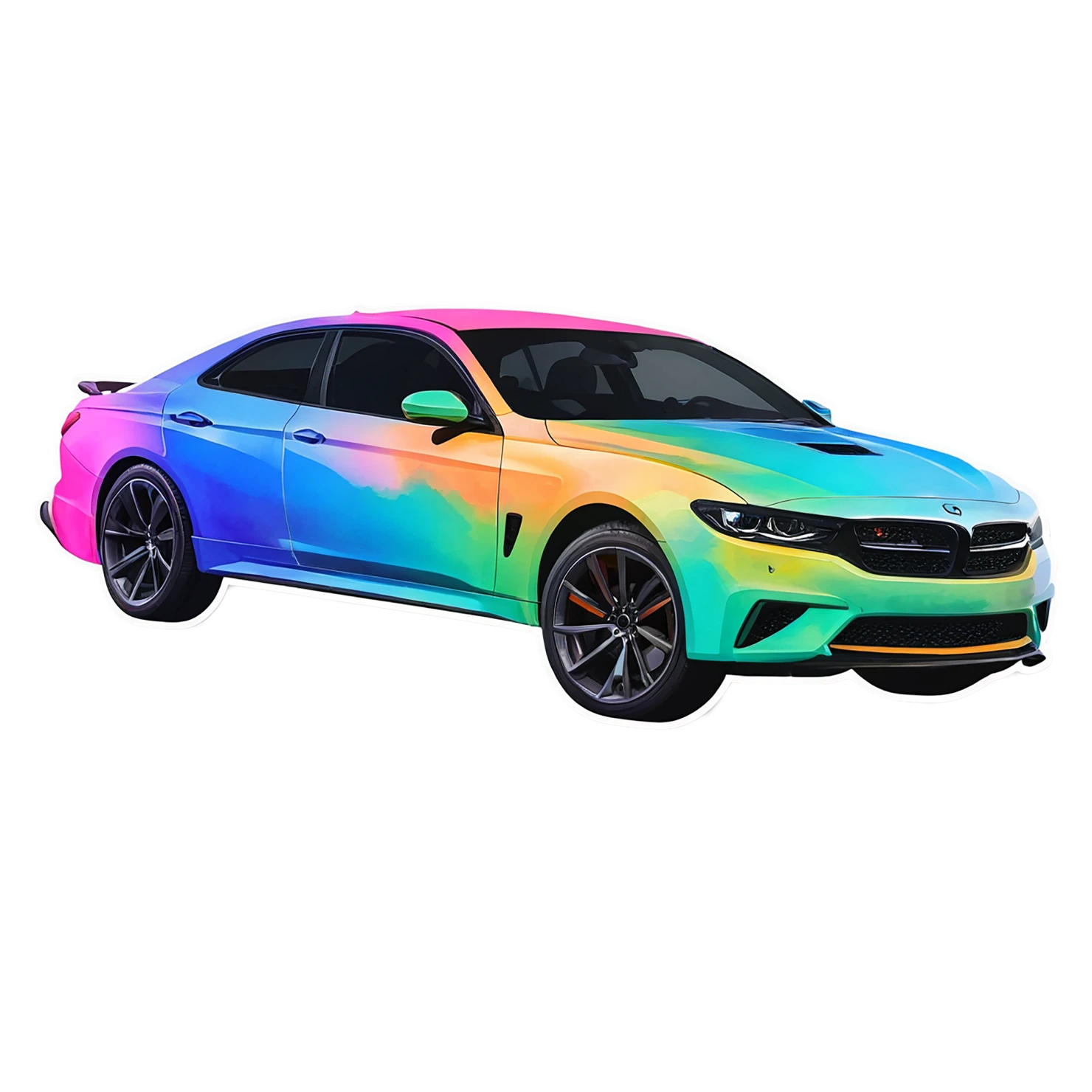 Car watercolor sticker isolated on transparent background #13975