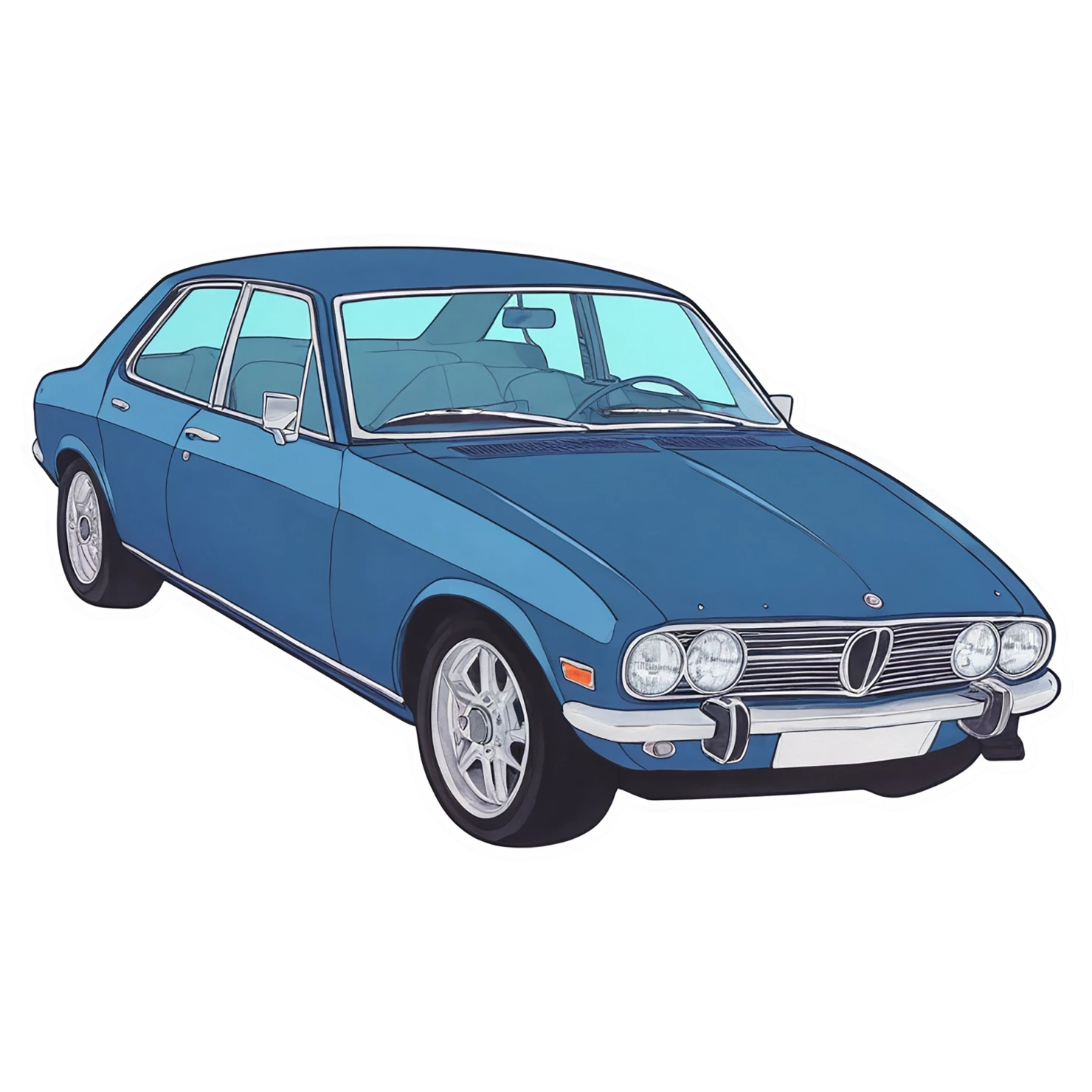 Car watercolor sticker isolated on transparent background #13978