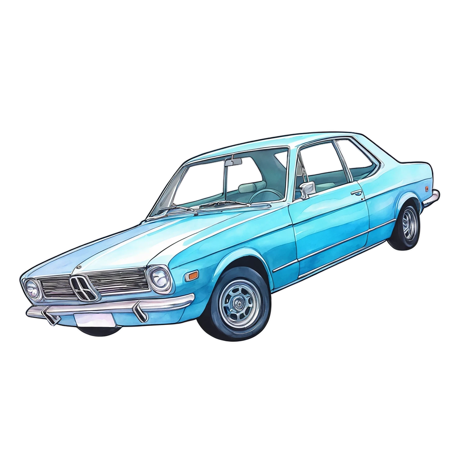 Car watercolor sticker isolated on transparent background #13989