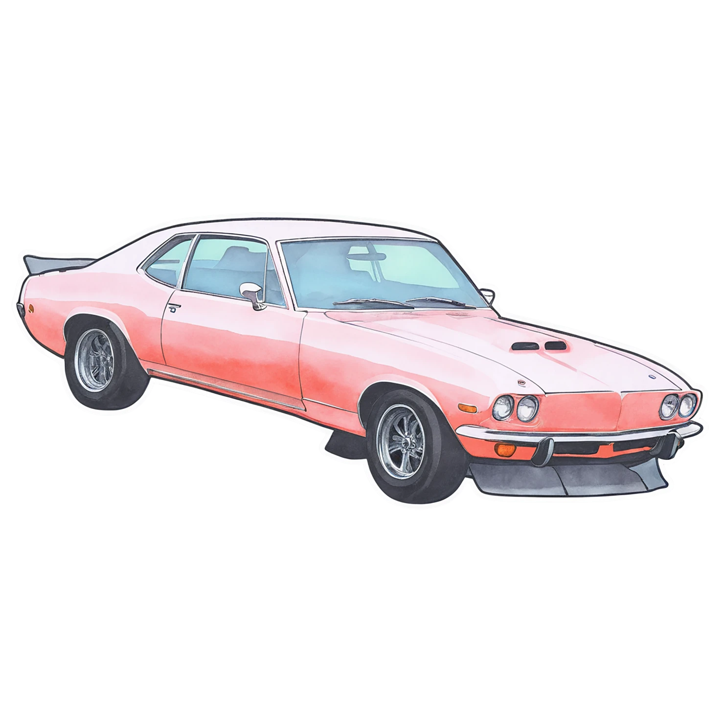 Car watercolor sticker isolated on transparent background #13994