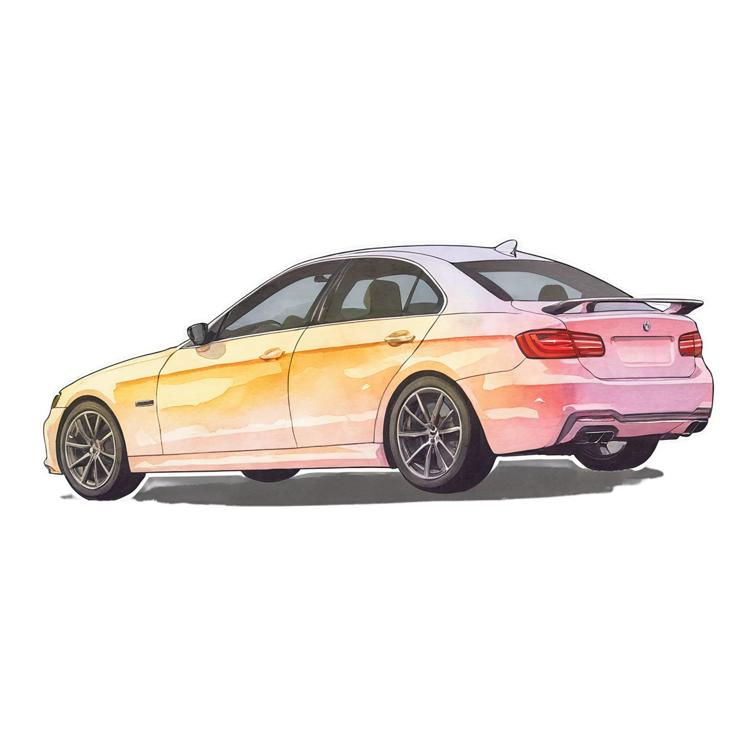 Car watercolor sticker isolated on transparent background #13996