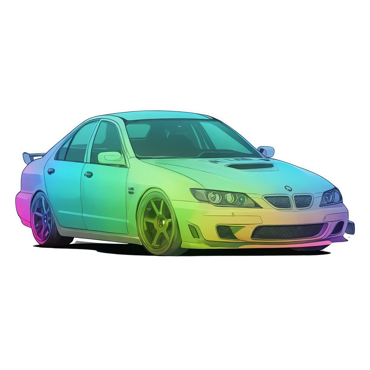 Car watercolor sticker isolated on transparent background #13997