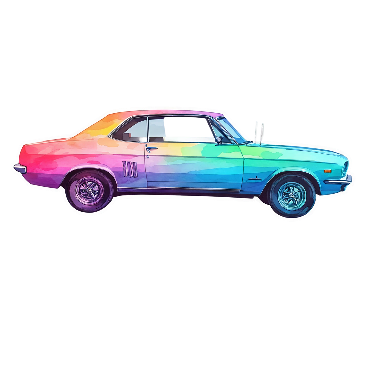 Car watercolor sticker isolated on transparent background #13998