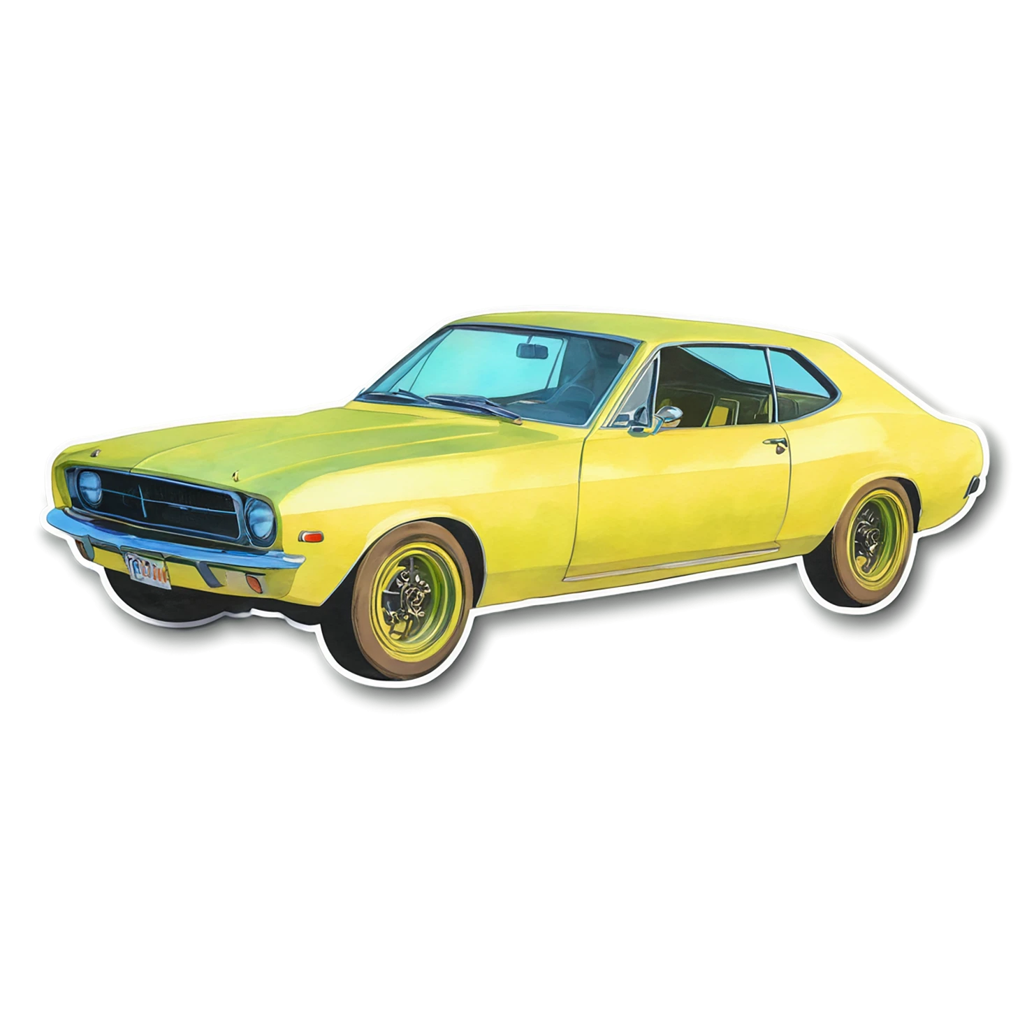 Car watercolor sticker isolated on transparent background #14009