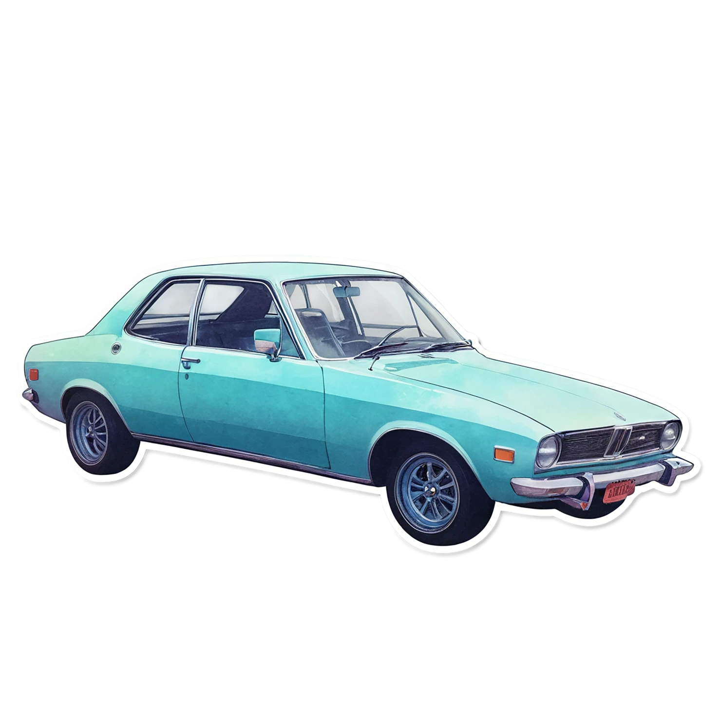 Car watercolor sticker isolated on transparent background #14011