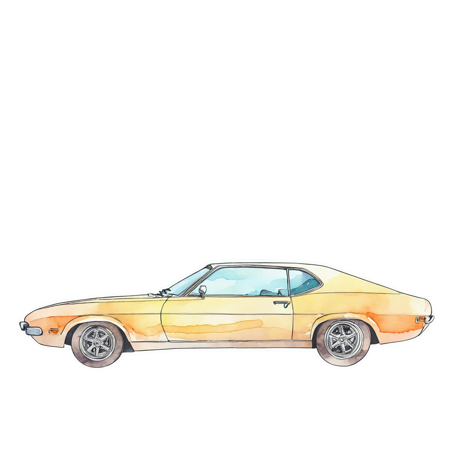 Car watercolor sticker isolated on transparent background #14015