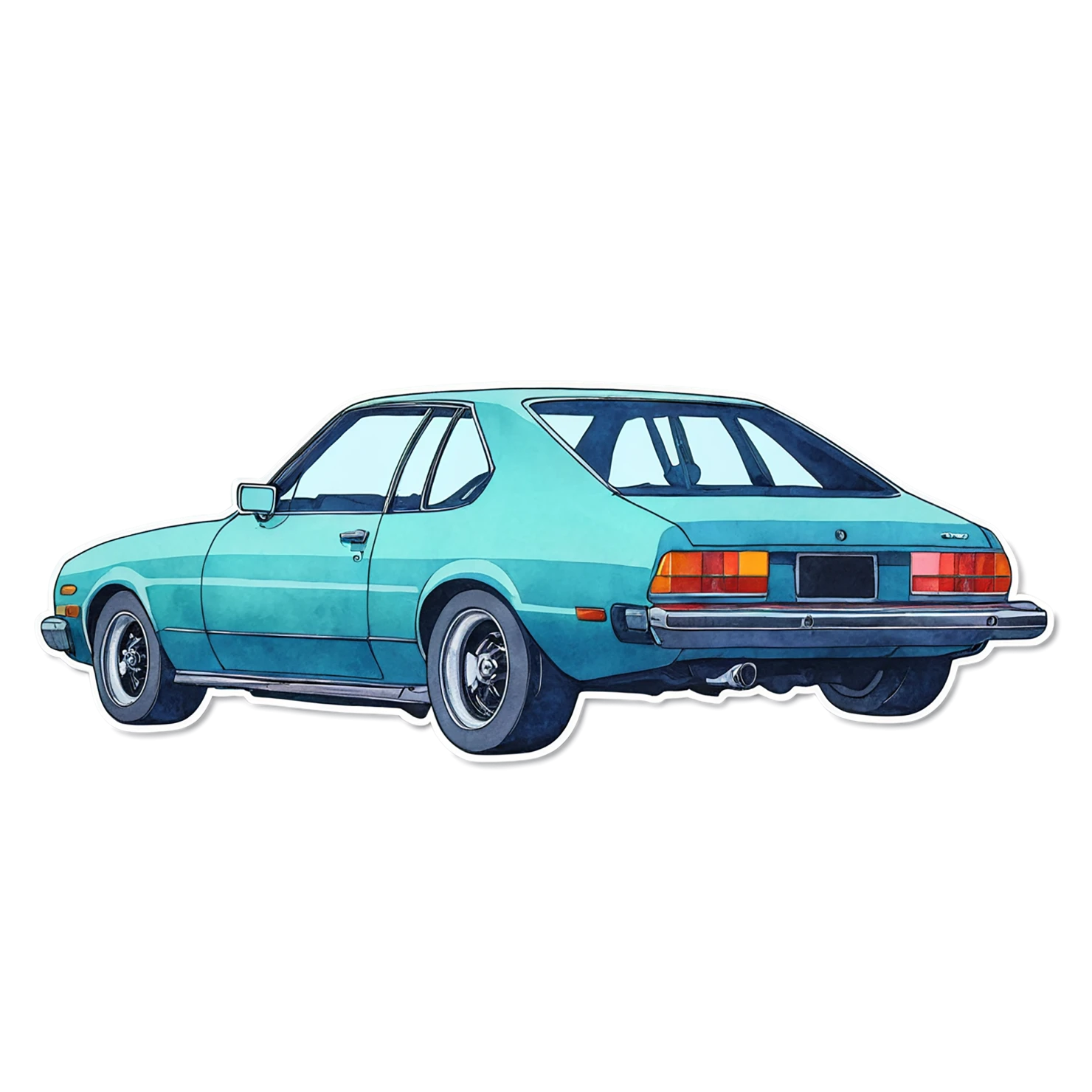 Car watercolor sticker isolated on transparent background #14018