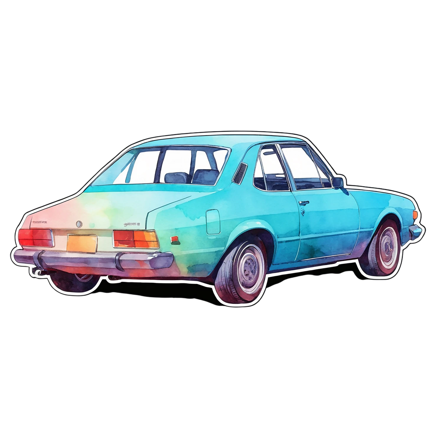 Car watercolor sticker isolated on transparent background #14019