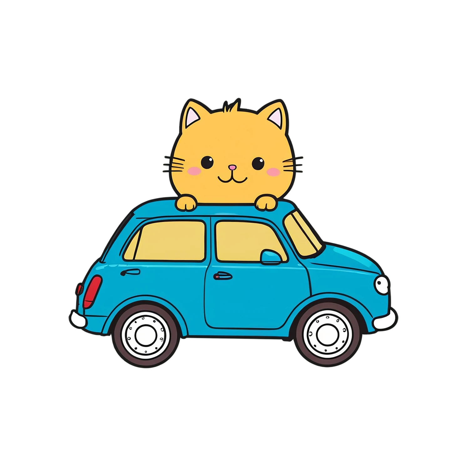 Car Cute sticker isolated on transparent background #14030