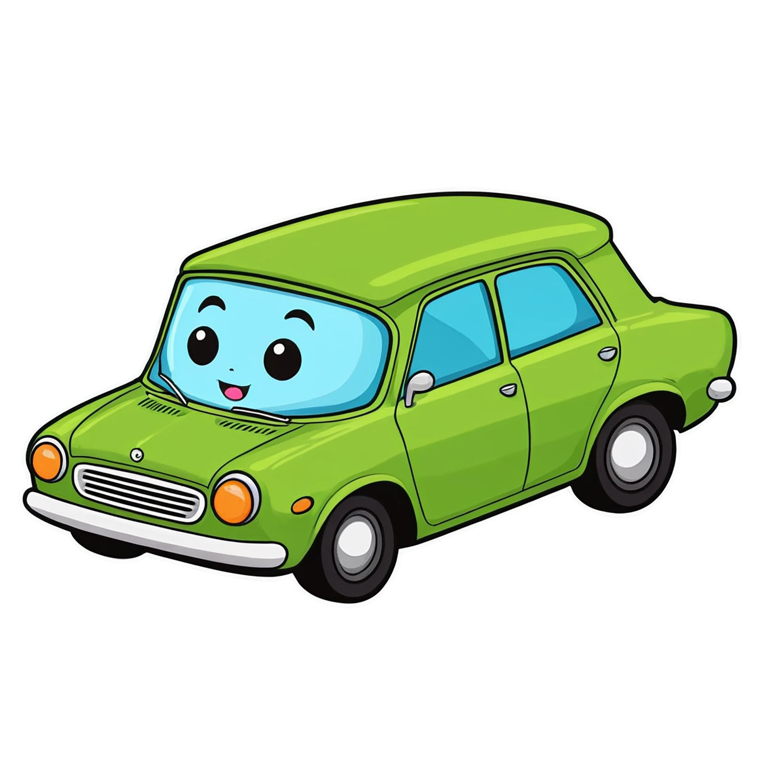 Car Cute sticker isolated on transparent background #14041