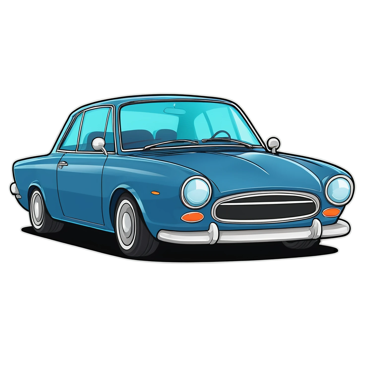 Car Cute sticker isolated on transparent background #14055