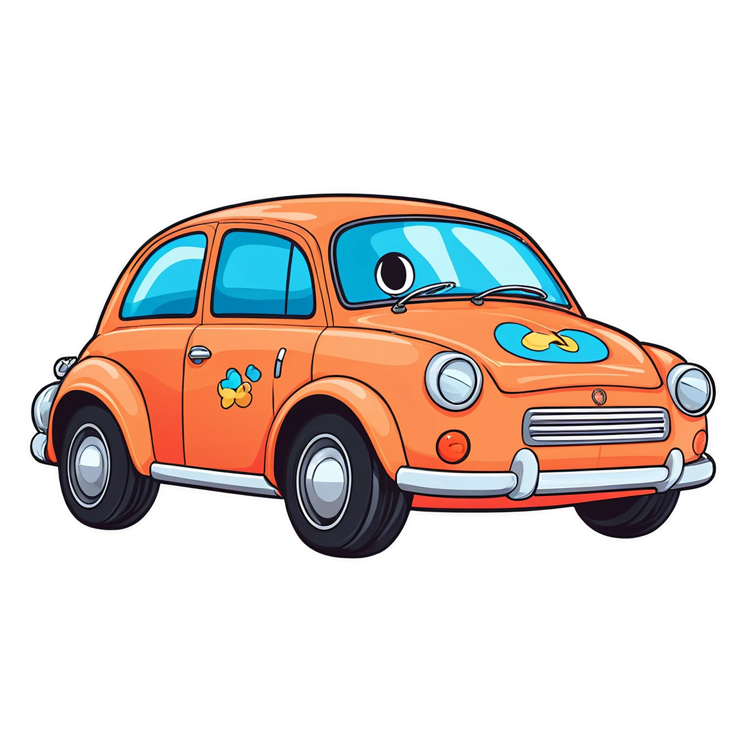 Car Cute sticker isolated on transparent background #14090