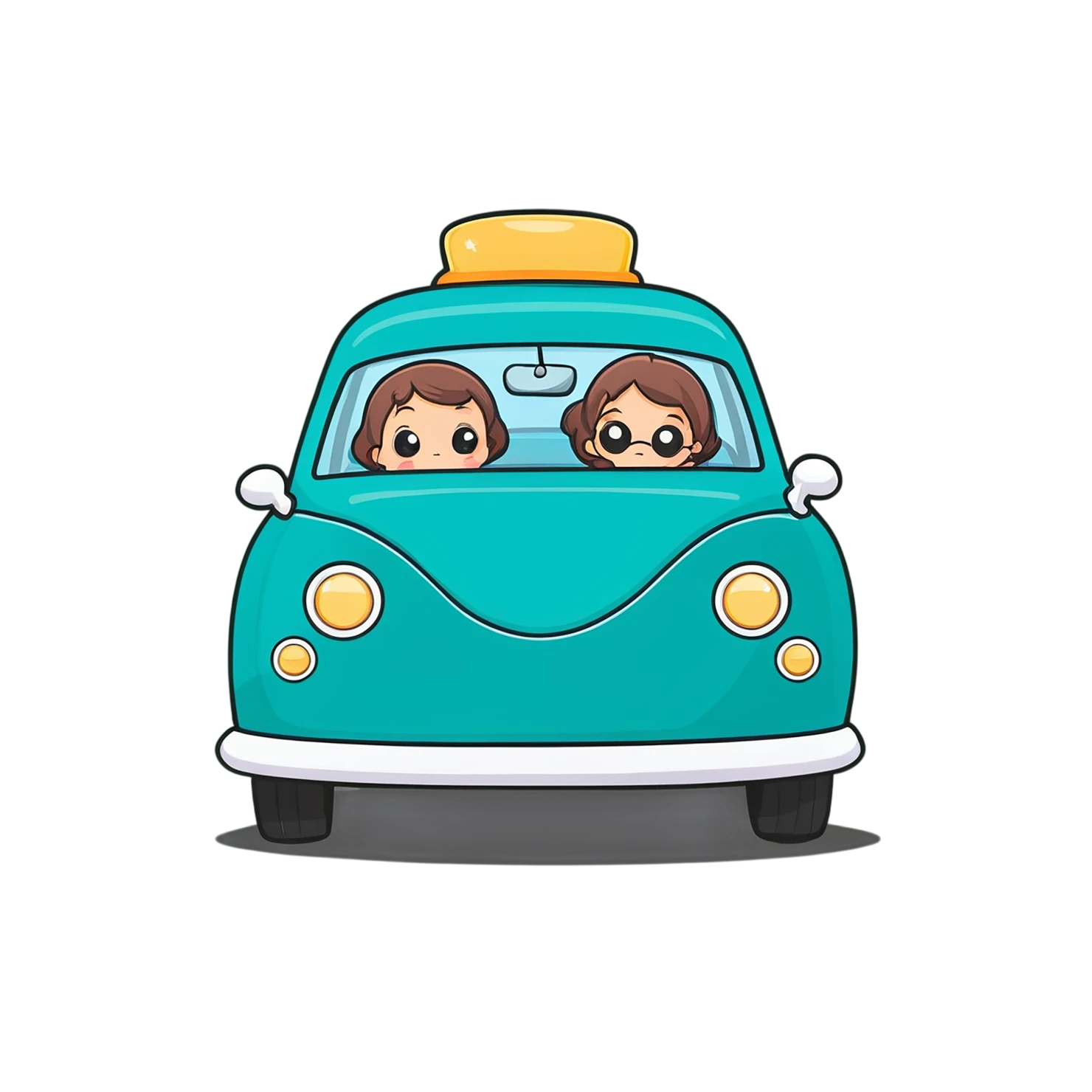 Car Cute sticker isolated on transparent background #14091