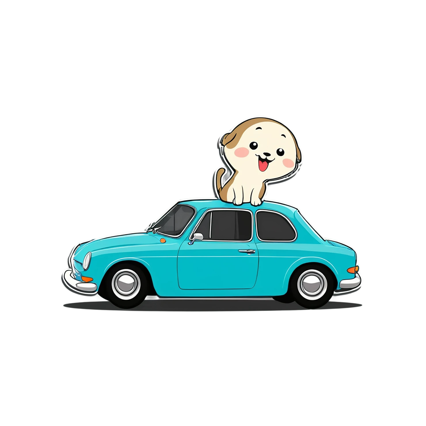 Car Cute sticker isolated on transparent background #14097