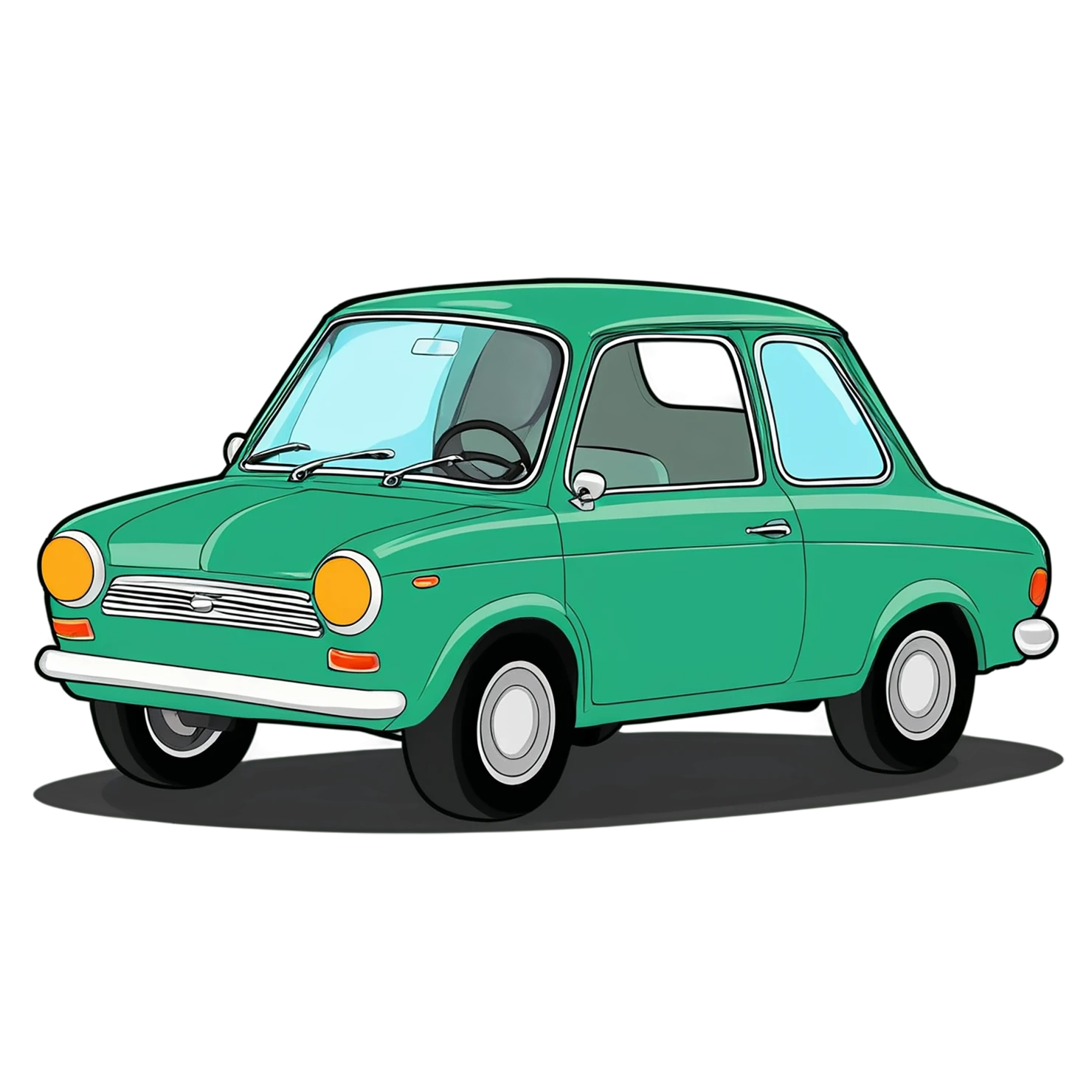 Car Cute sticker isolated on transparent background #14110